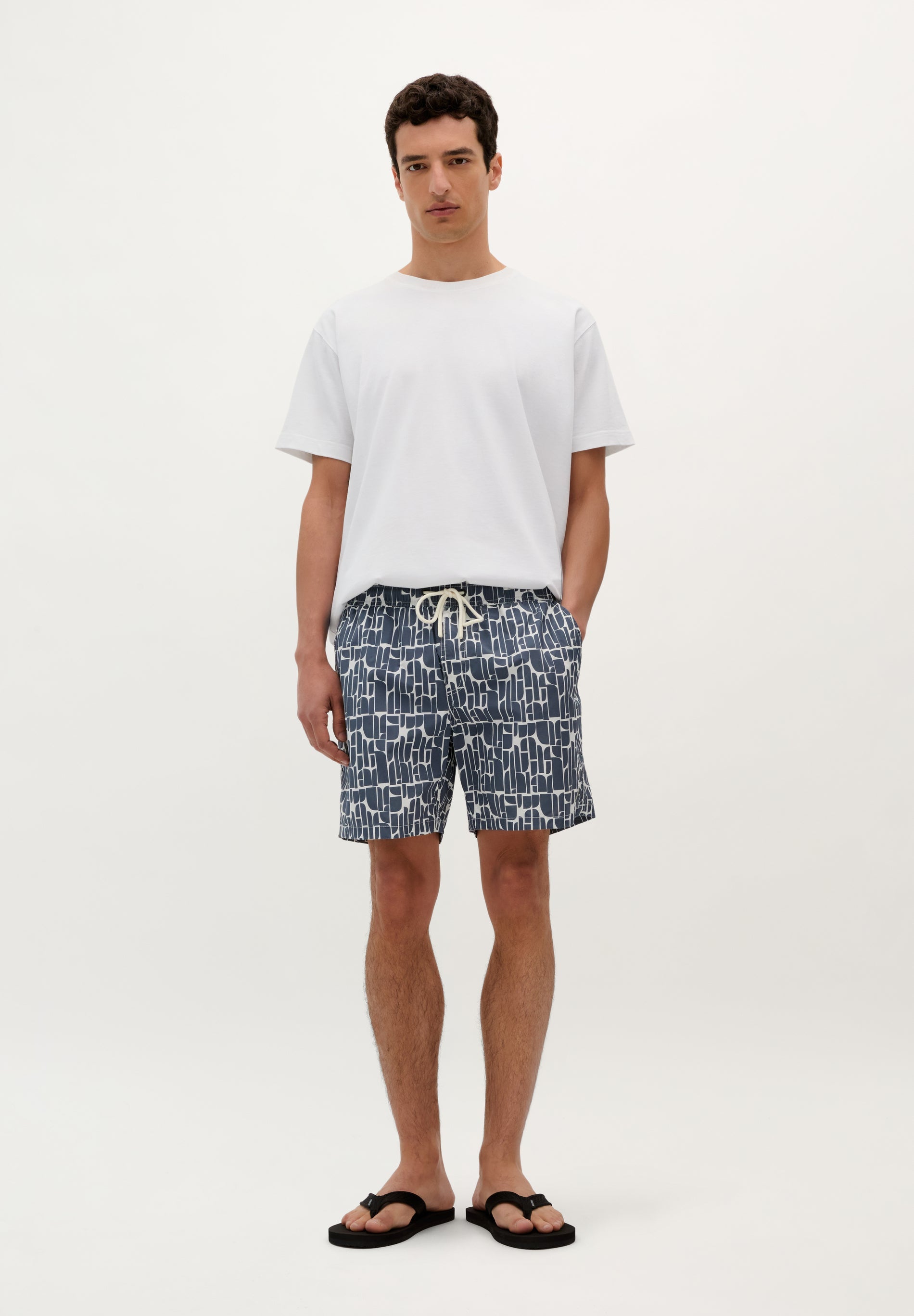 INDIGO PRINT SWIMMING TRUNKS