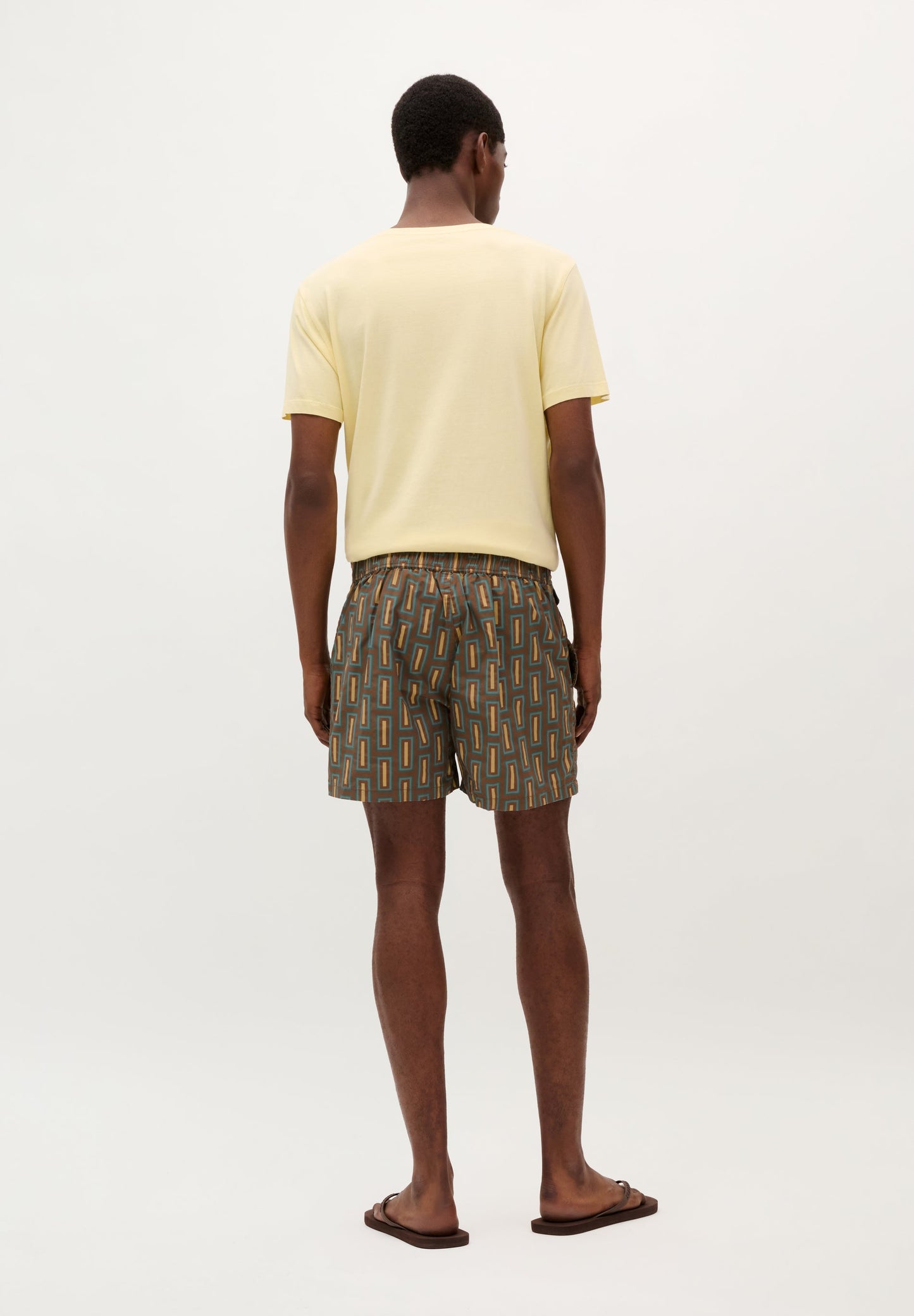 SWIMMING TRUNKS WITH CONTRAST PRINT