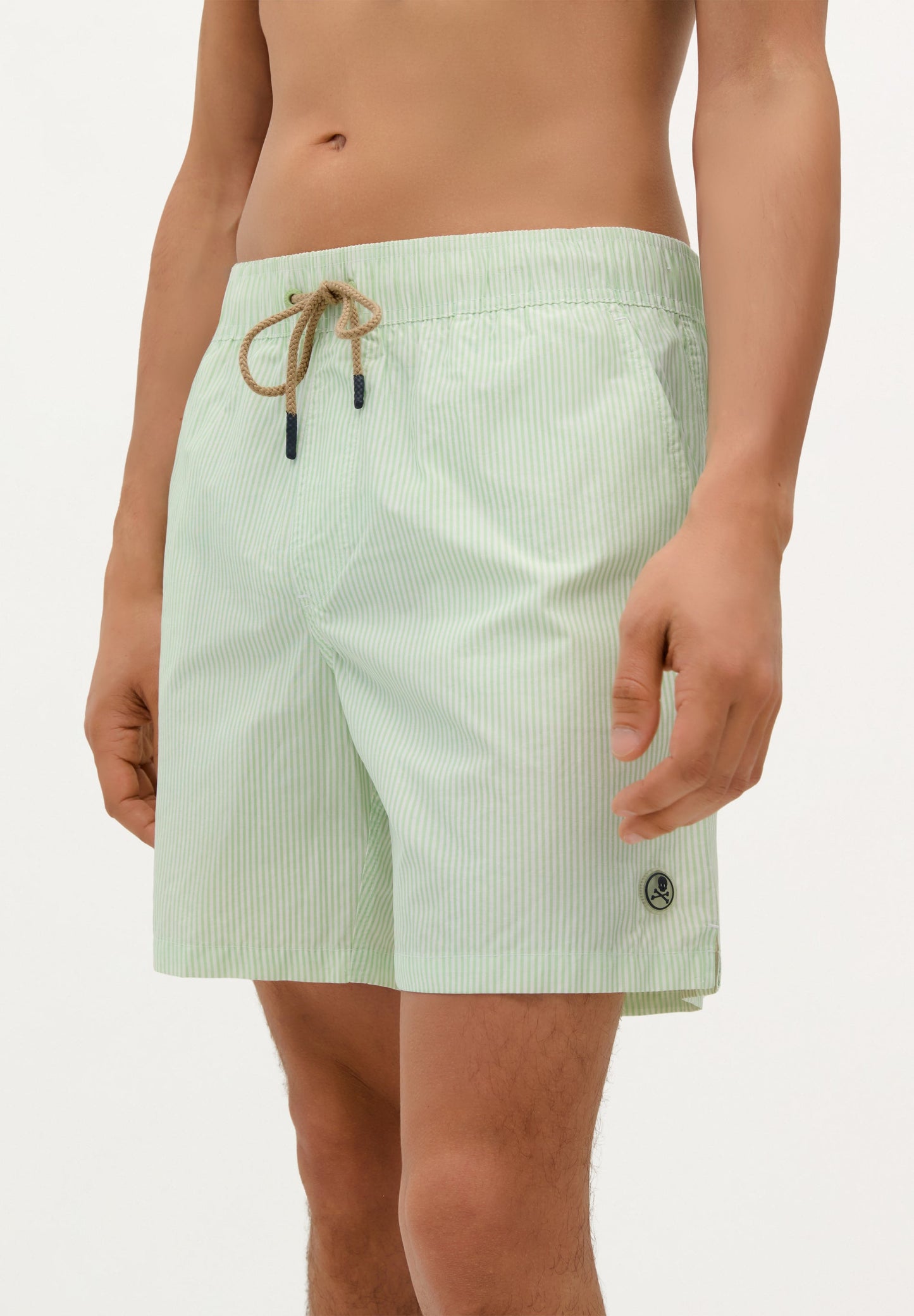 STRIPE PRINT SWIMMING TRUNKS