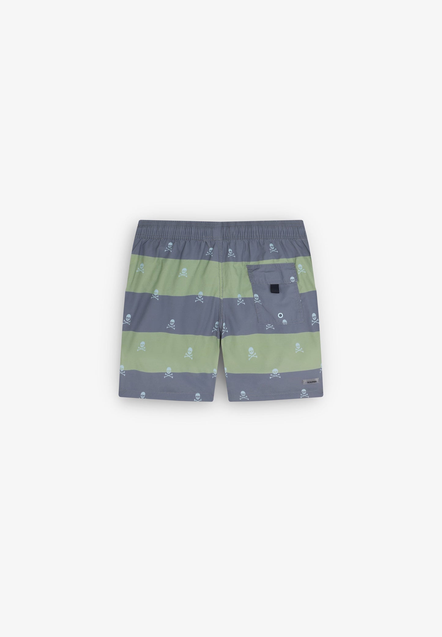 SWIMMING TRUNKS WITH STRIPES AND SKULL