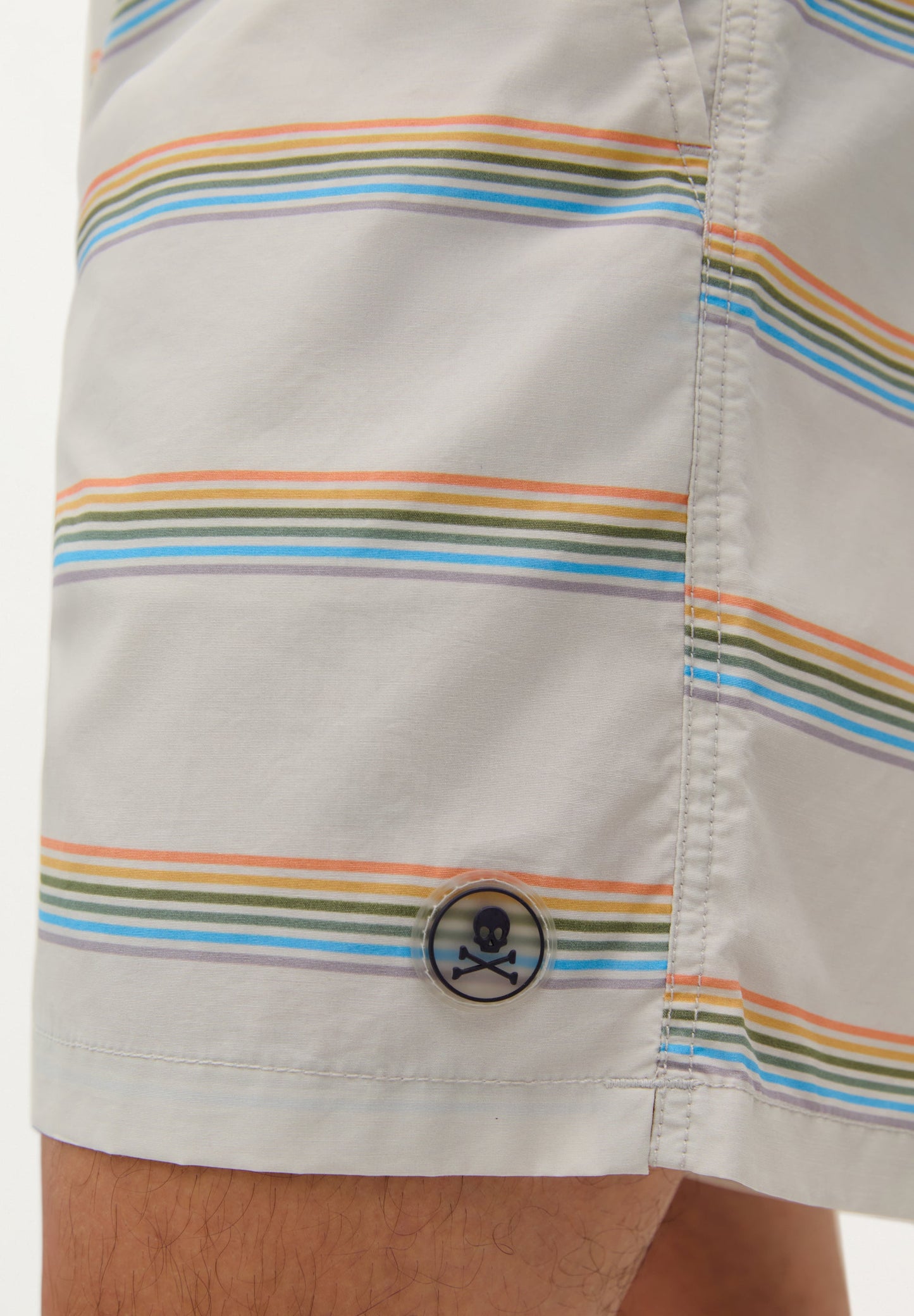 SWIMMING TRUNKS WITH STRIPES AND SUNSET