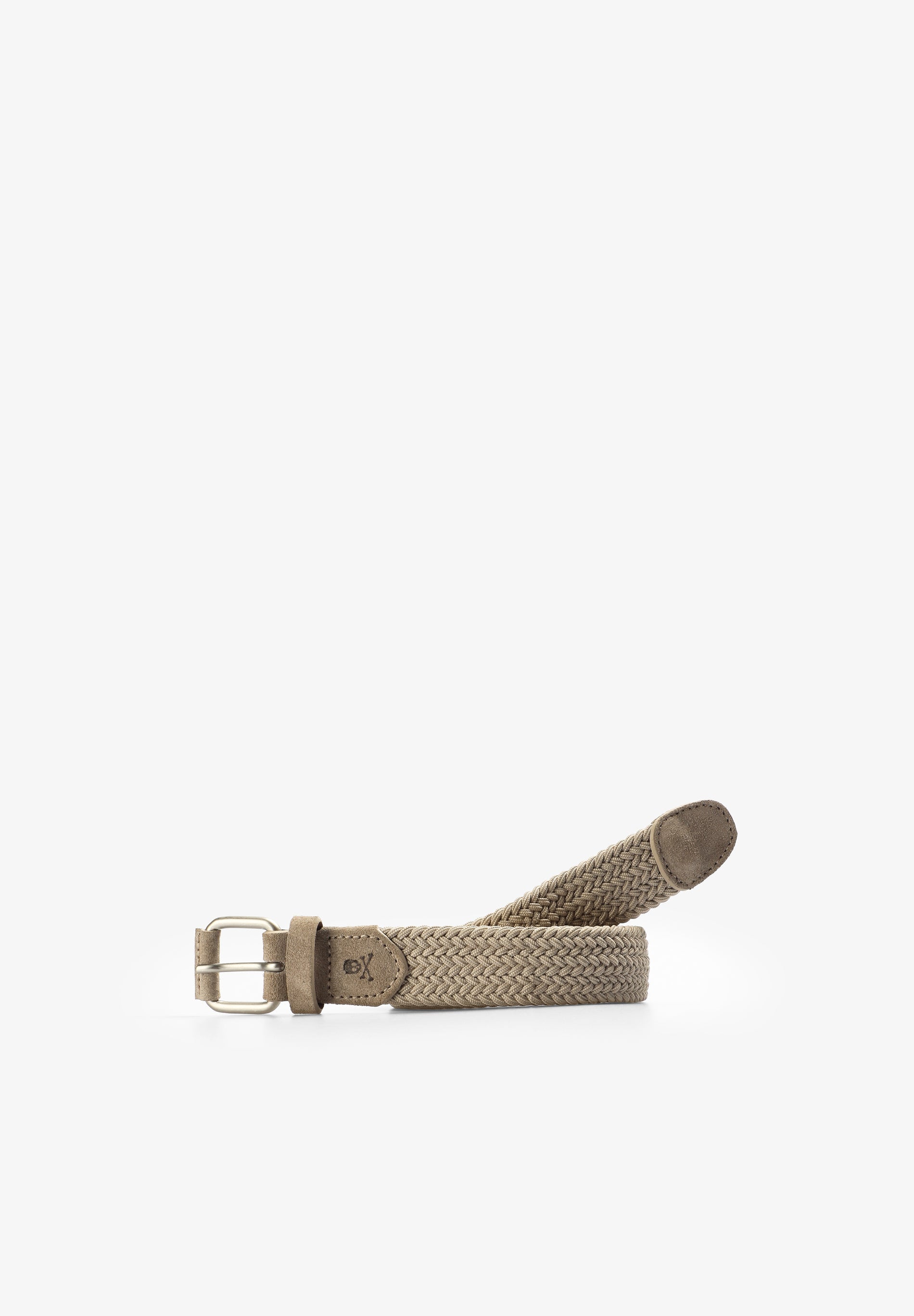 BRAIDED BELT WITH LEATHER DETAILS