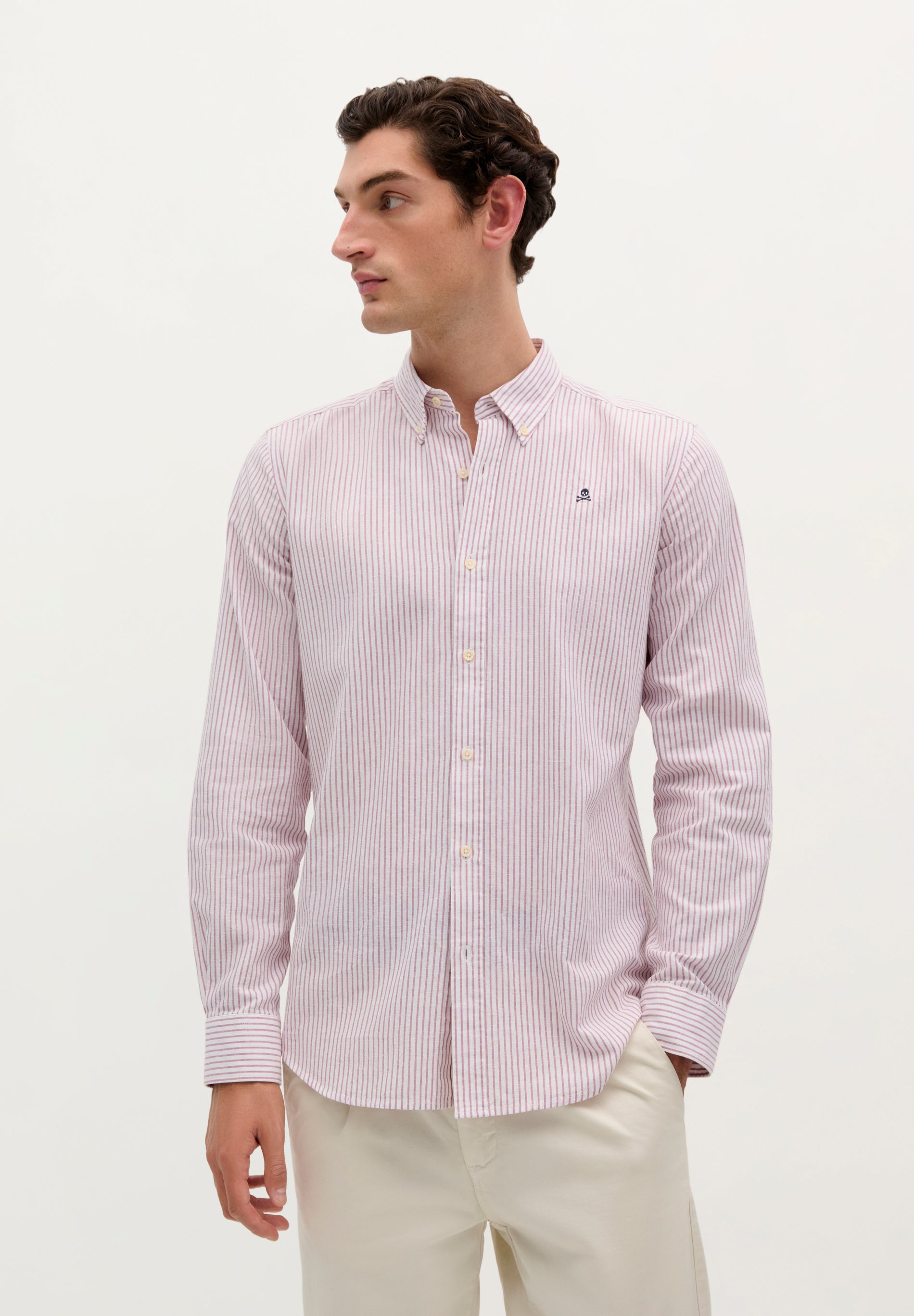 STRIPED SHIRT WITH CONTRAST SKULL
