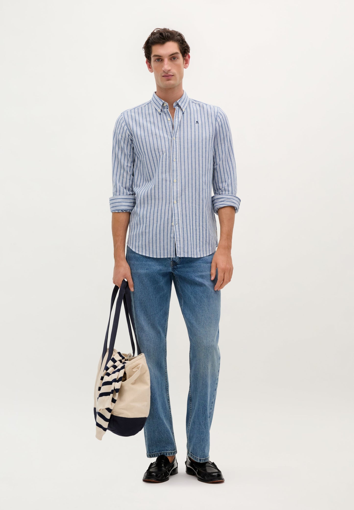 STRIPED SHIRT WITH CONTRAST SKULL