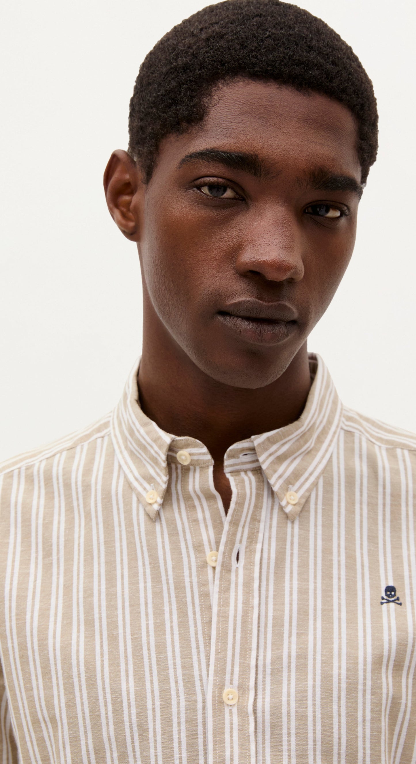 STRIPED SHIRT WITH CONTRAST SKULL
