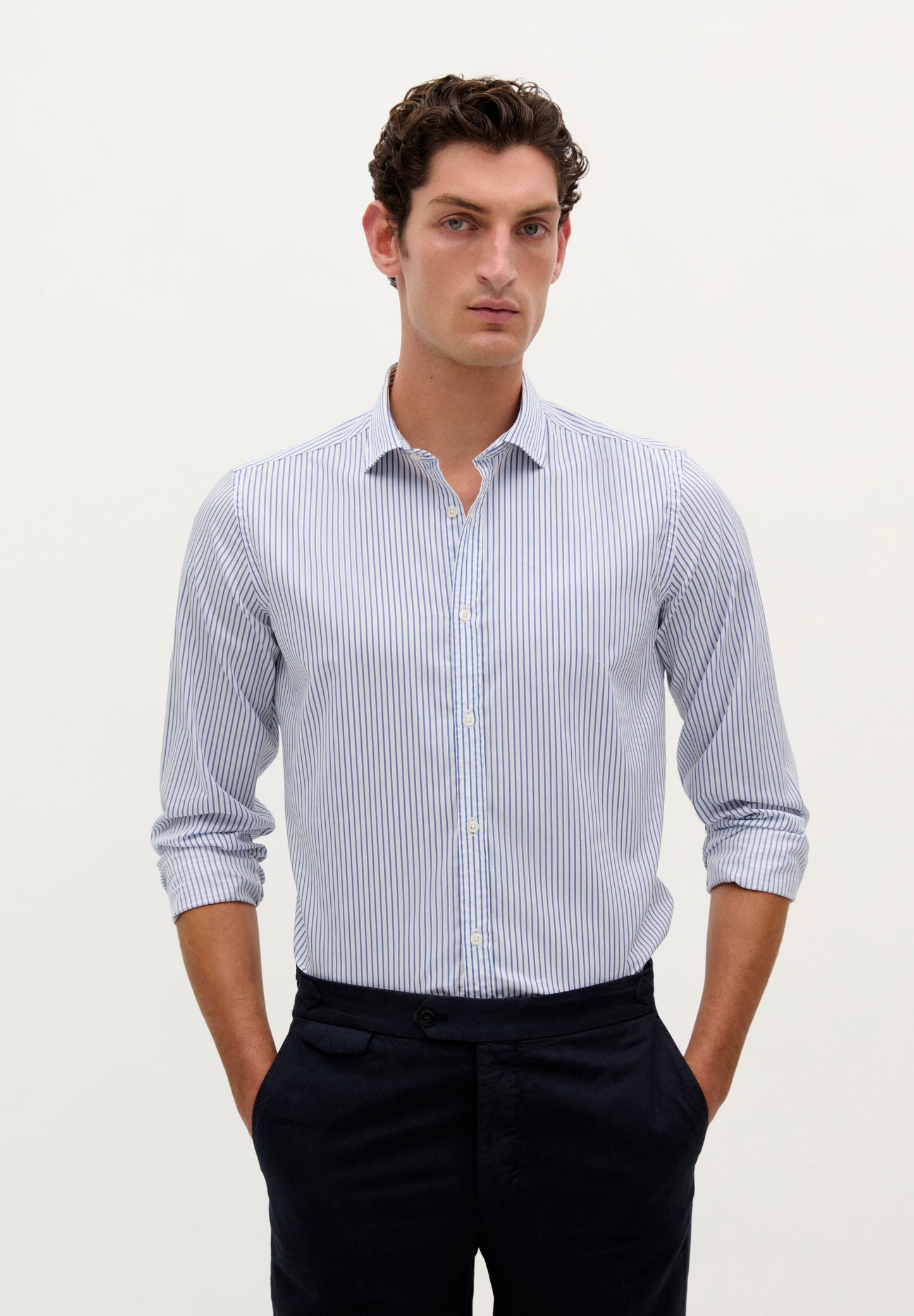 SLIM FIT STRIPED FORMAL SHIRT