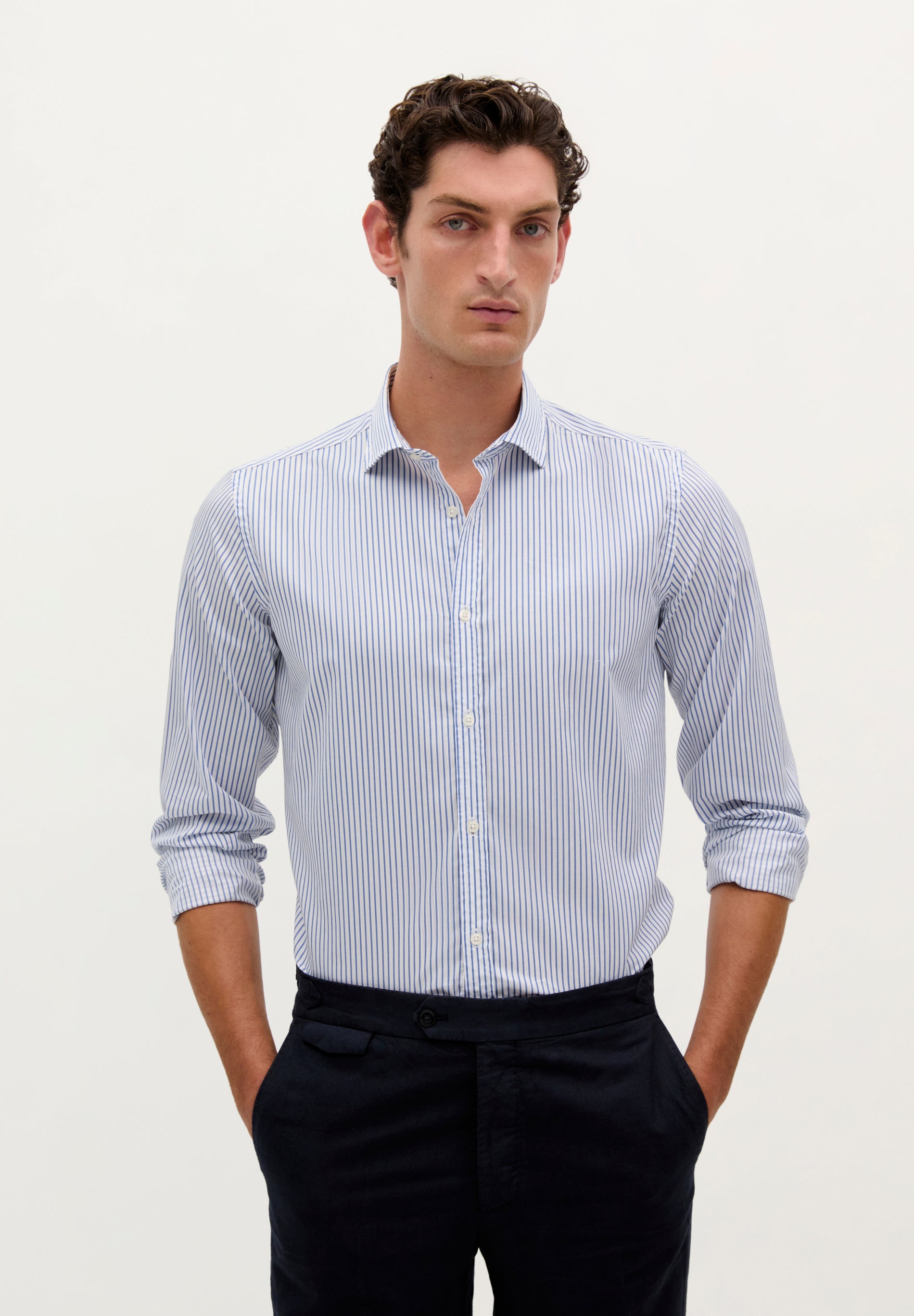 SLIM FIT STRIPED FORMAL SHIRT