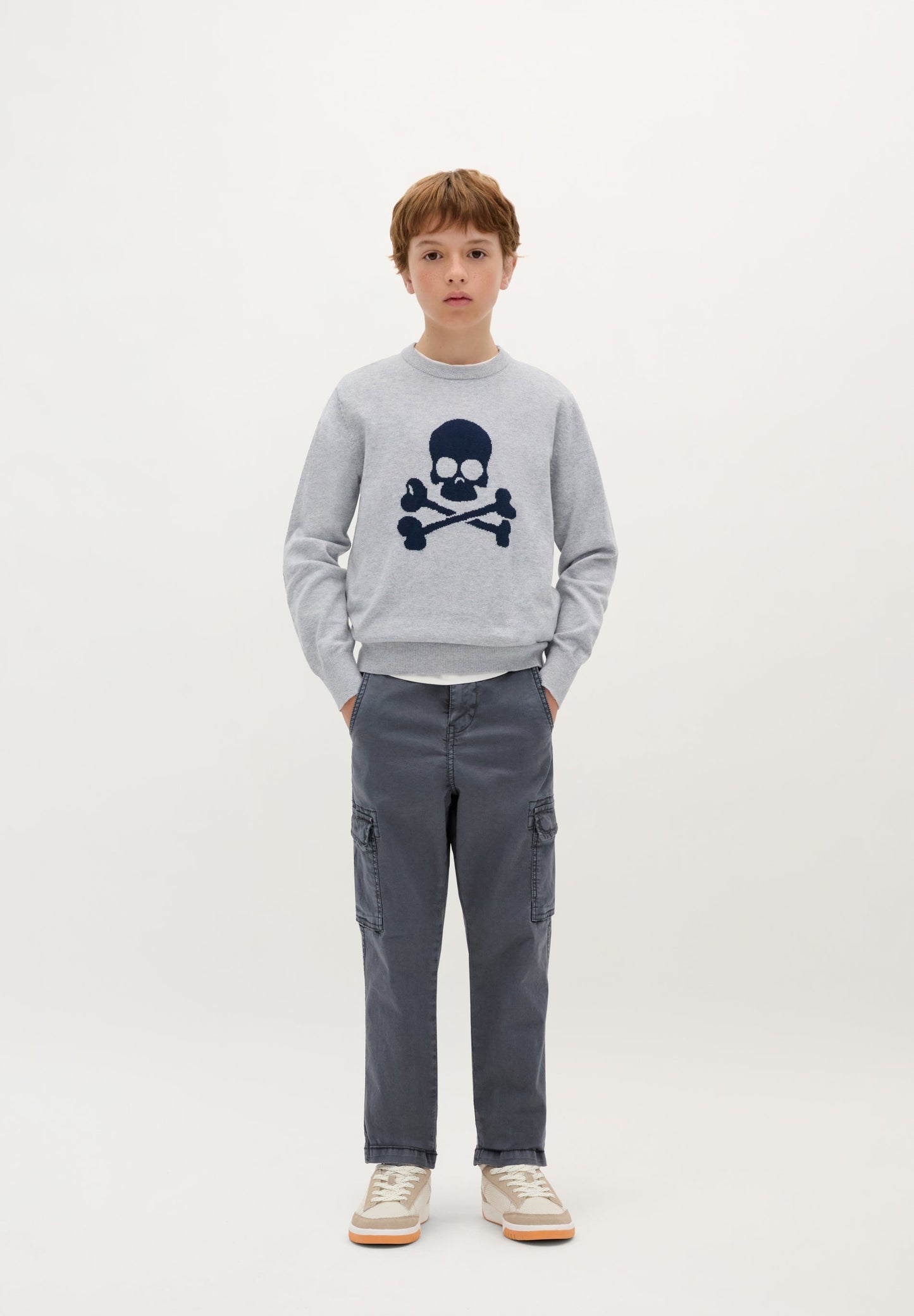 SWEATER WITH CONTRAST SKULL