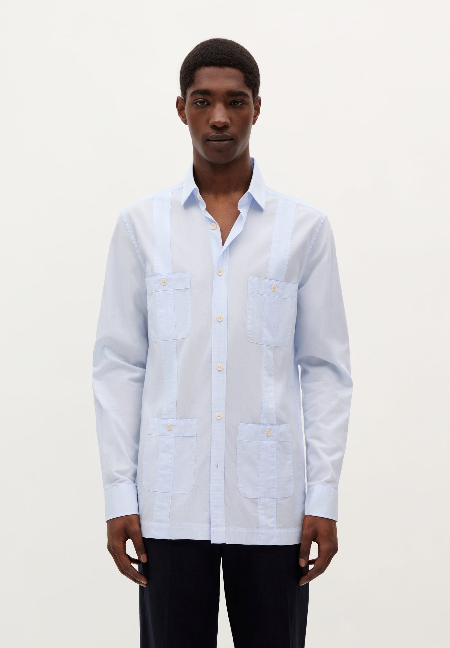 LINEN SAFARI SHIRT WITH POCKETS