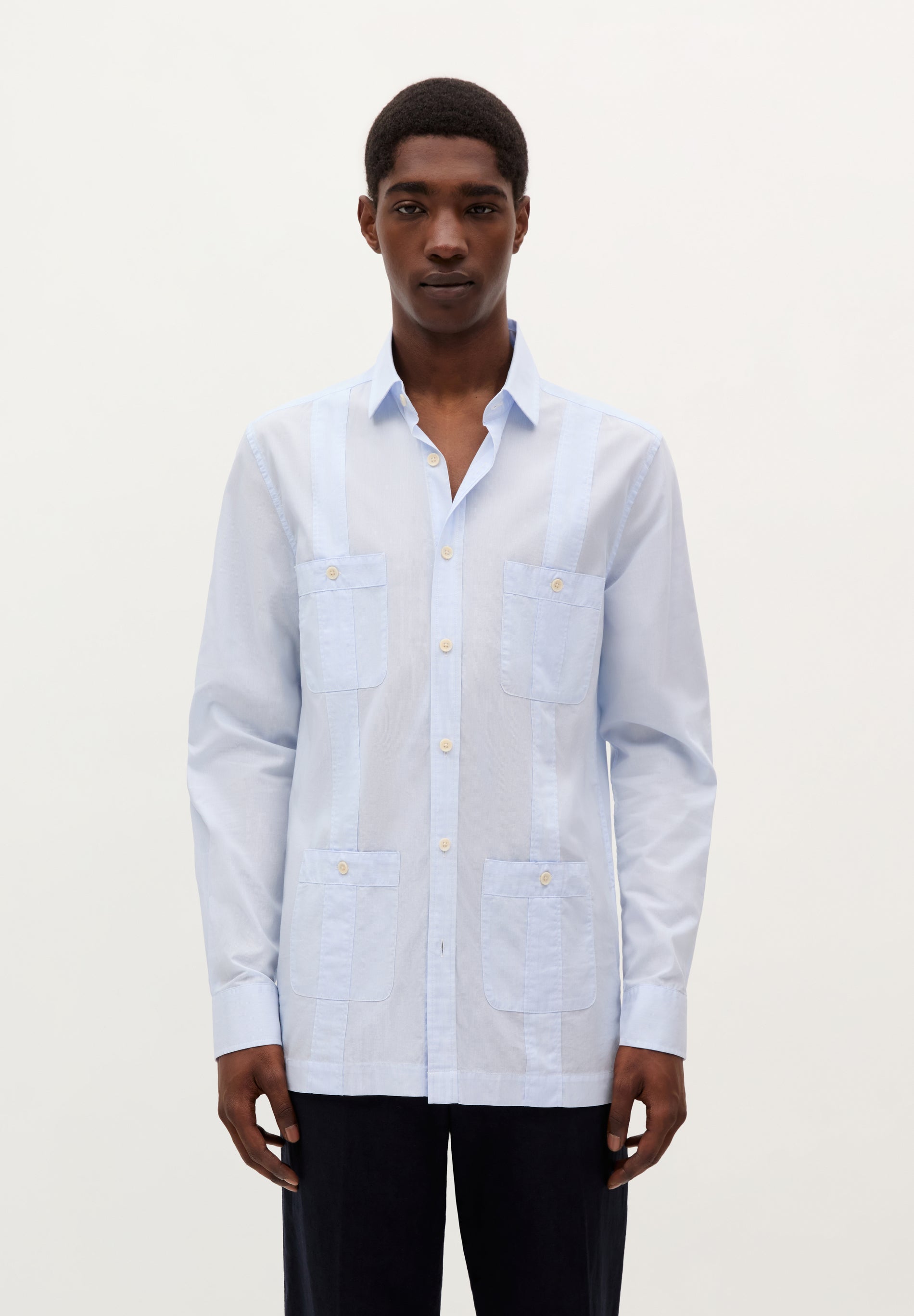 LINEN SAFARI SHIRT WITH POCKETS