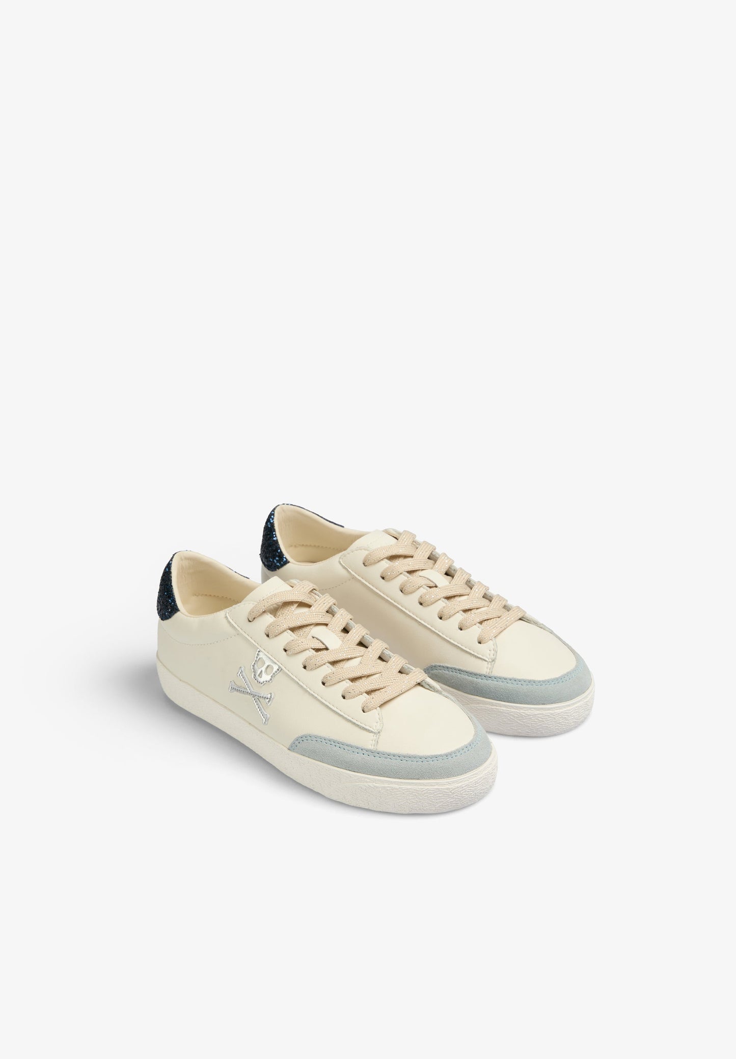 LOW TOP SNEAKERS WITH GLITTER SKULL