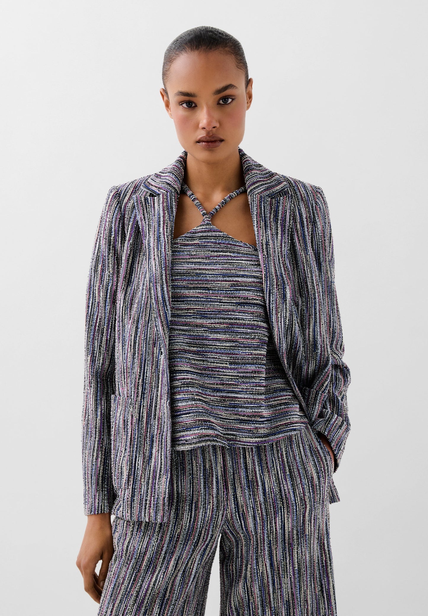 PRINTED KNIT BLAZER