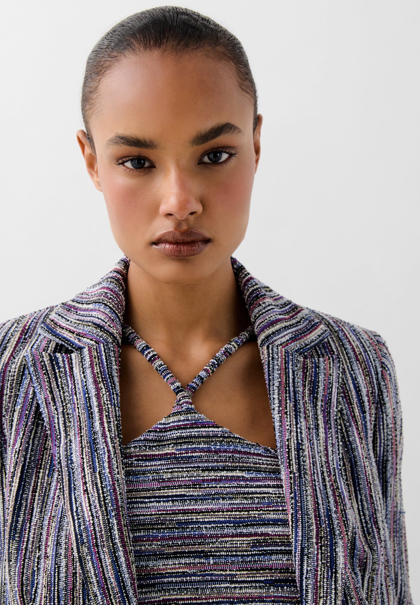 PRINTED KNIT BLAZER