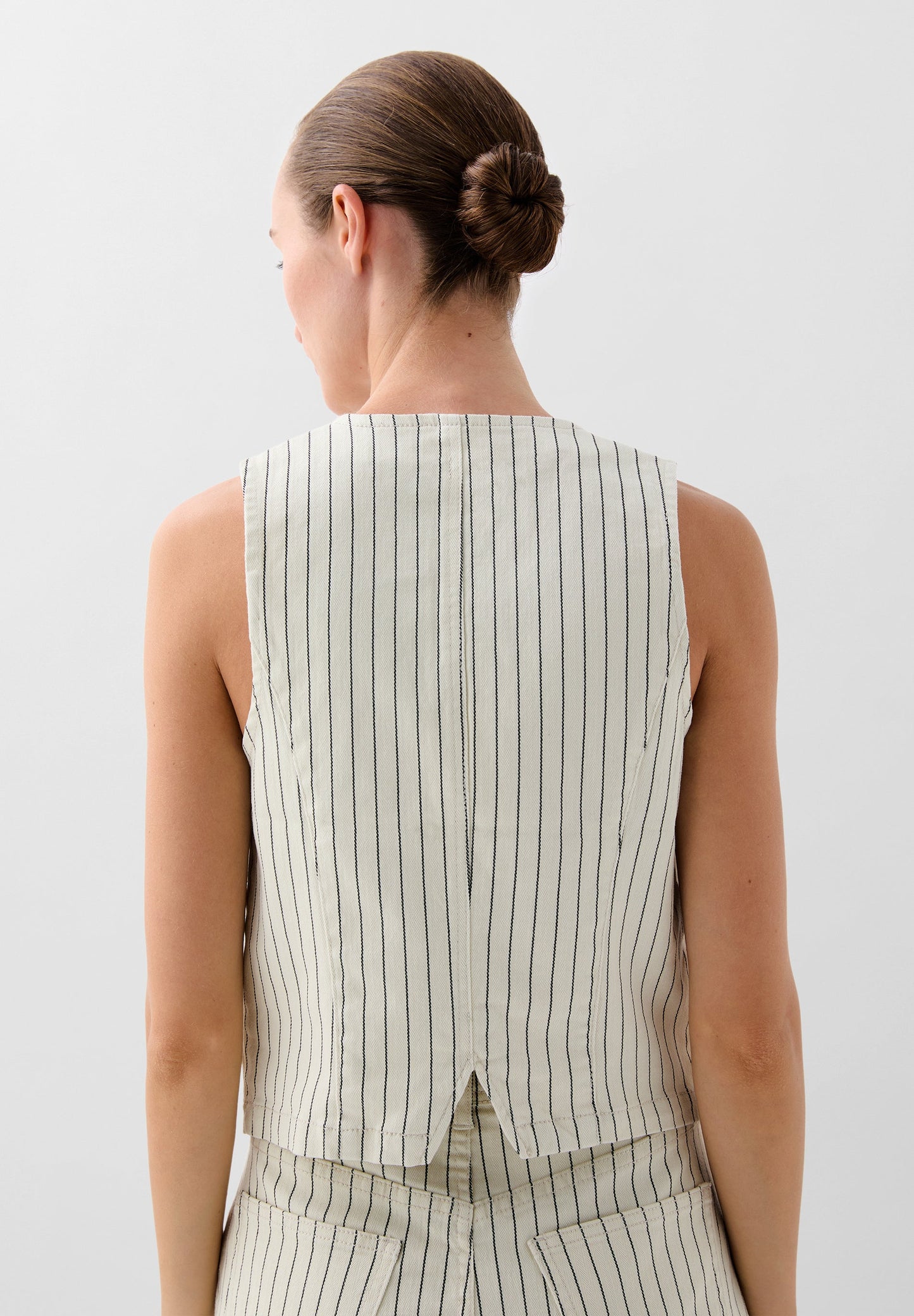 STRIPED DENIM WAISTCOAT