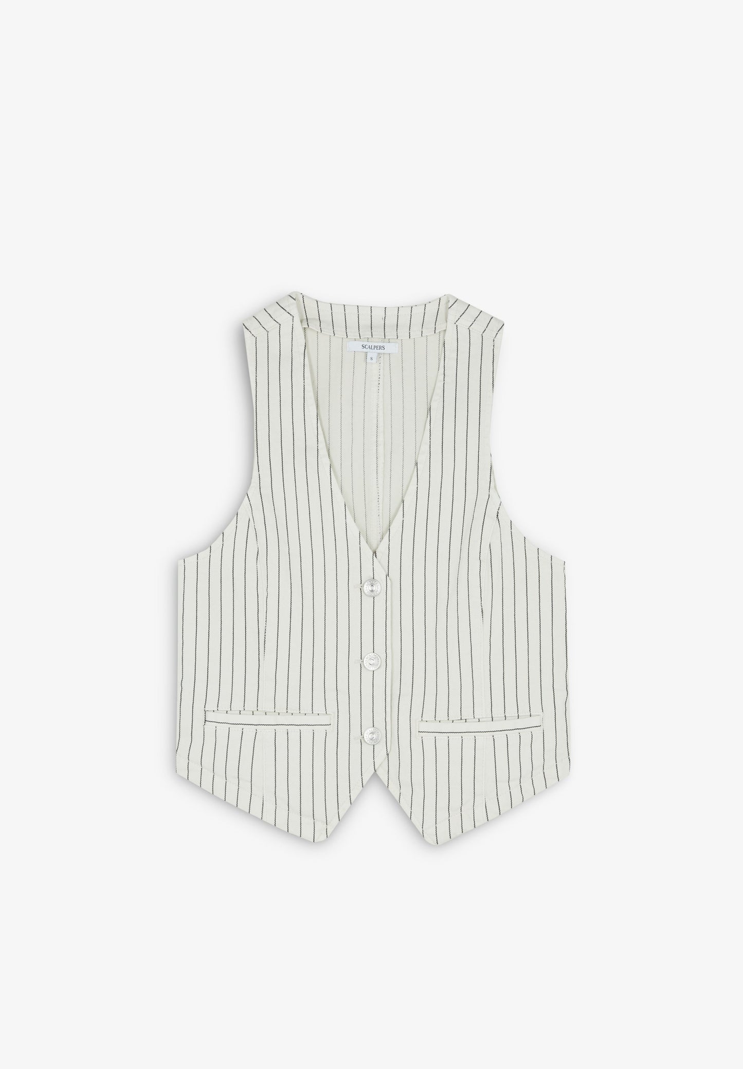 STRIPED DENIM WAISTCOAT