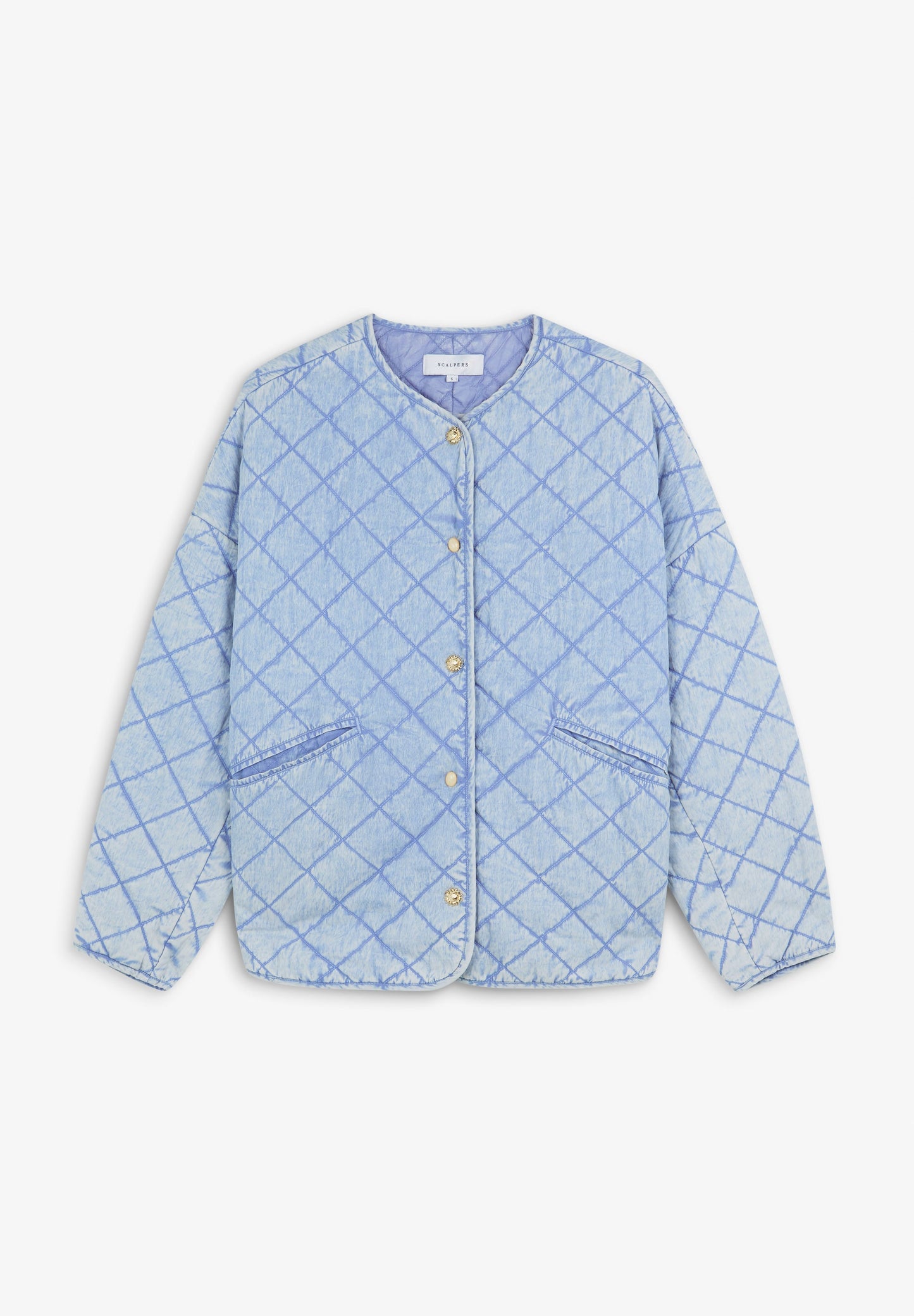 DIAMOND TEXTURED WEAVE PUFFER JACKET