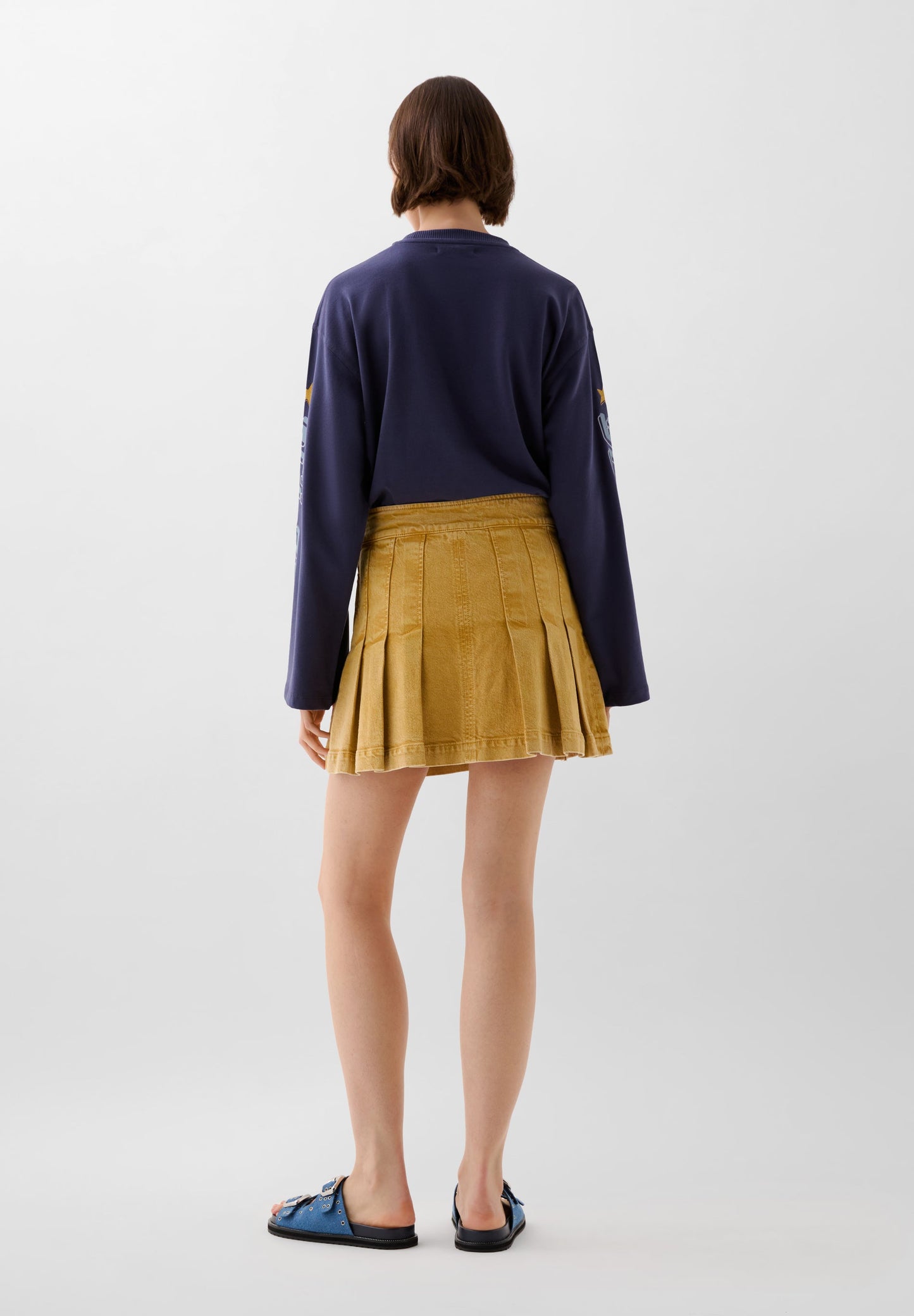 FADED DENIM MINI SKIRT