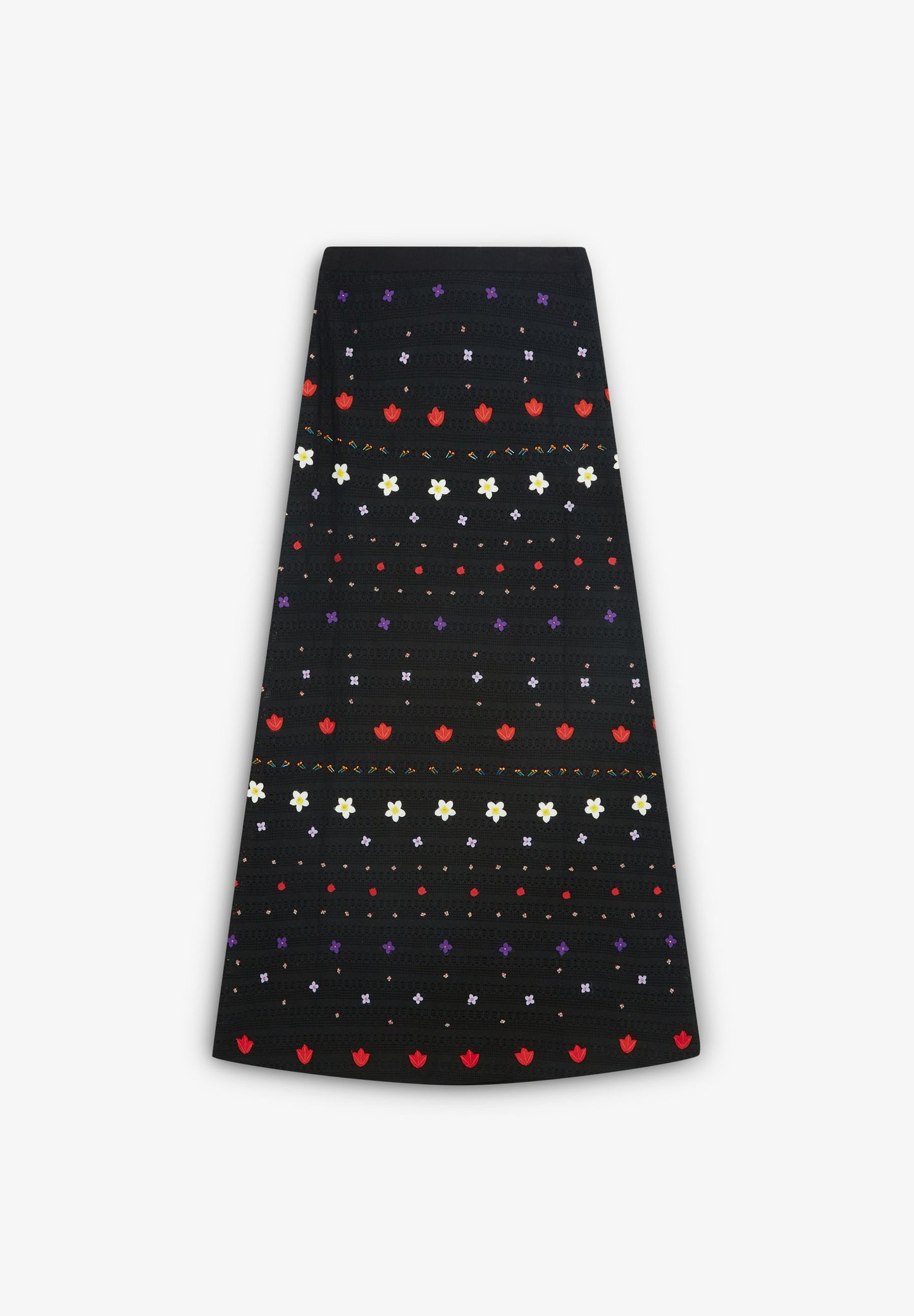 KNIT SKIRT WITH EMBROIDERED DETAILS