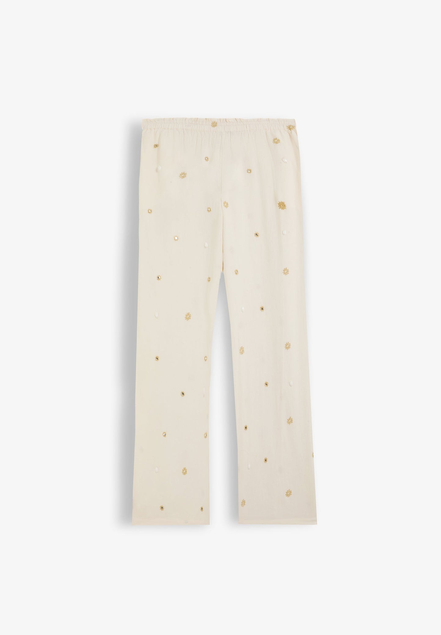 TROUSERS WITH METALLIC DETAILS