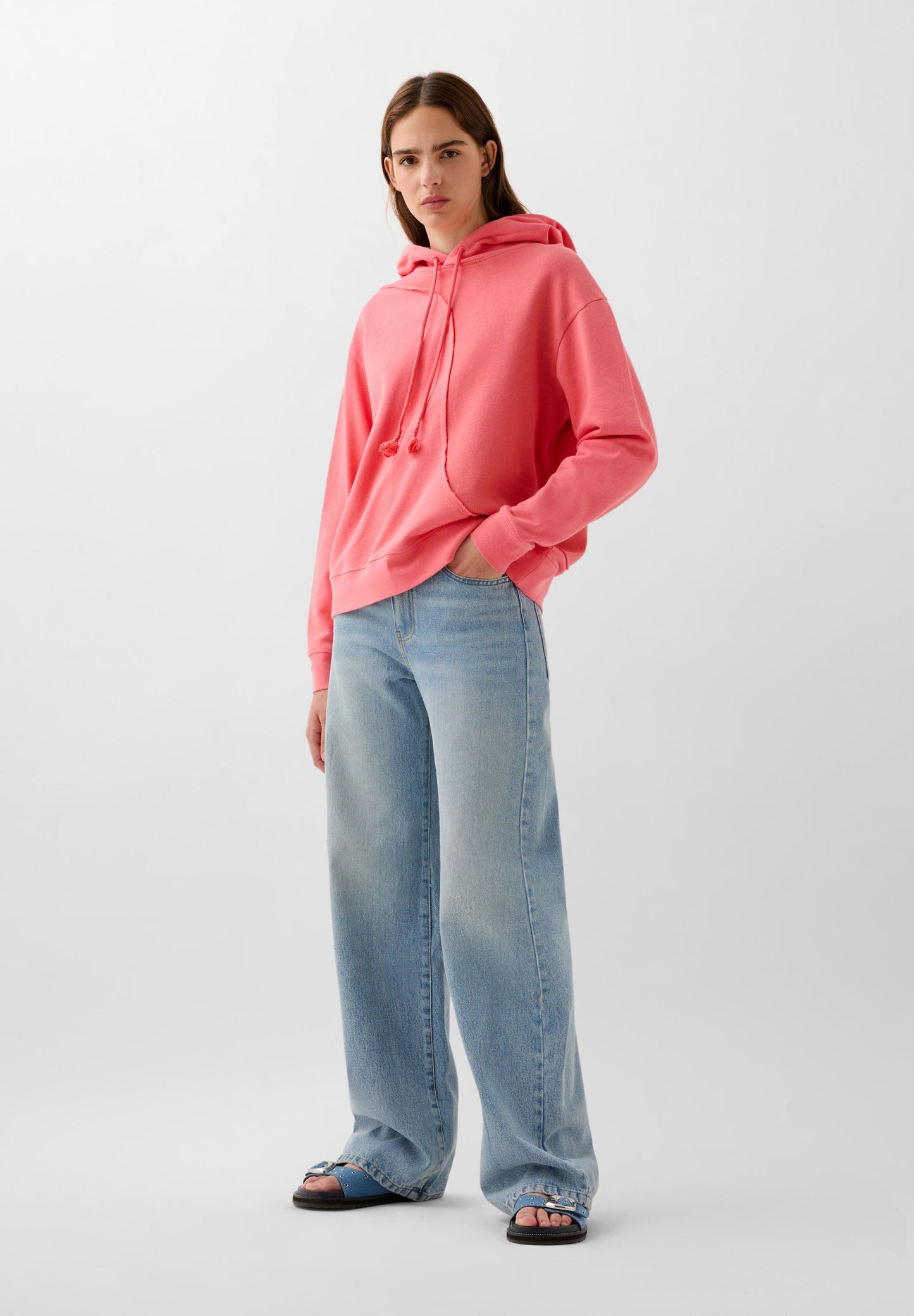 TWO-TONE WAVED HOODIE