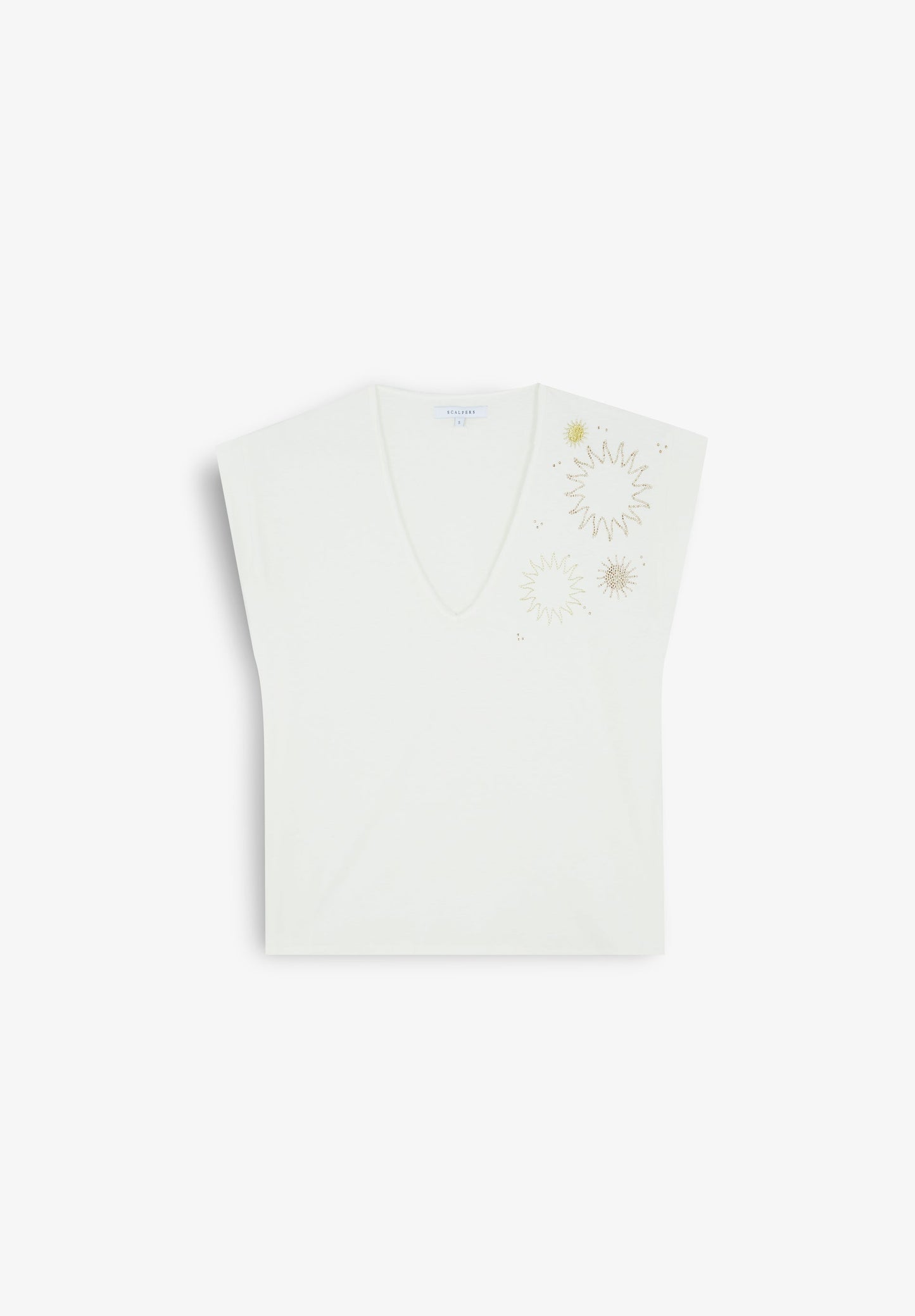 T-SHIRT WITH RHINESTONE SUN DETAILS