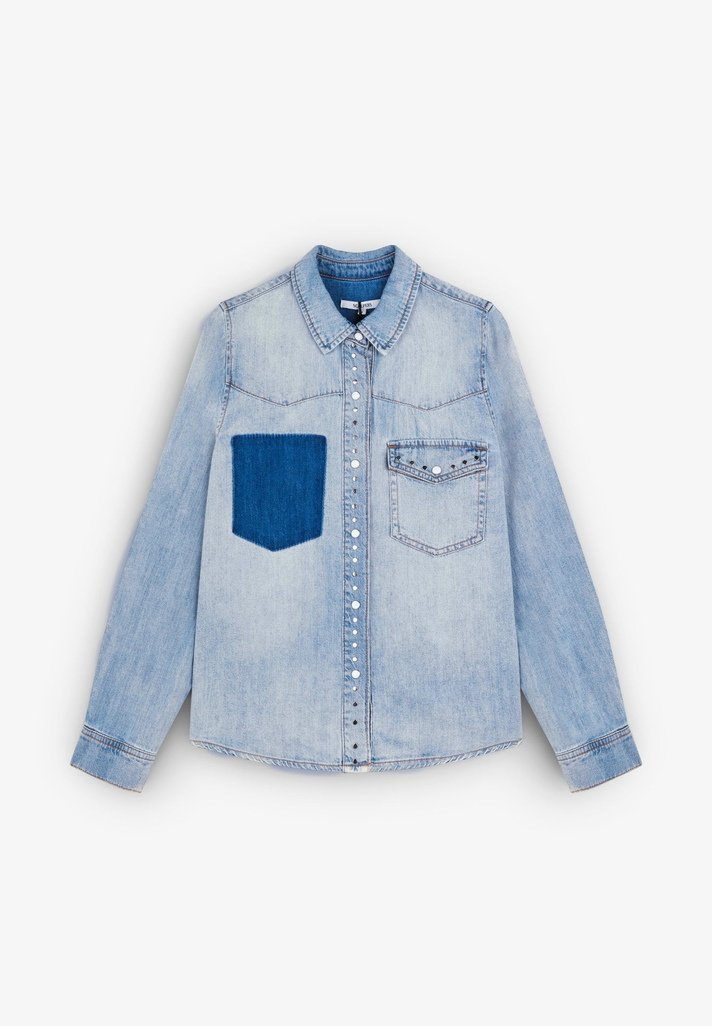 DENIM SHIRT WITH CONTRAST POCKET