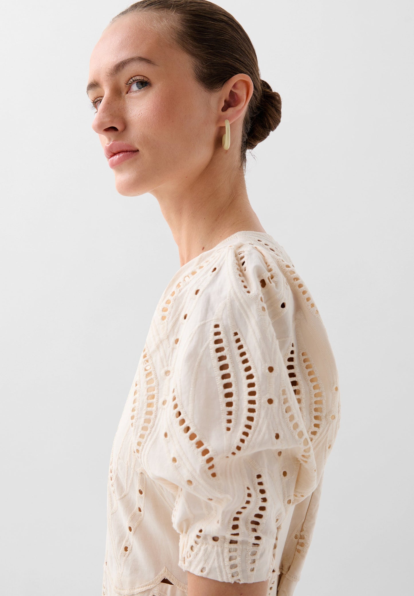 EMBROIDERED PUFF SLEEVE DRESS