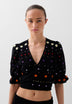PUFF SLEEVE EMBROIDERED TOP