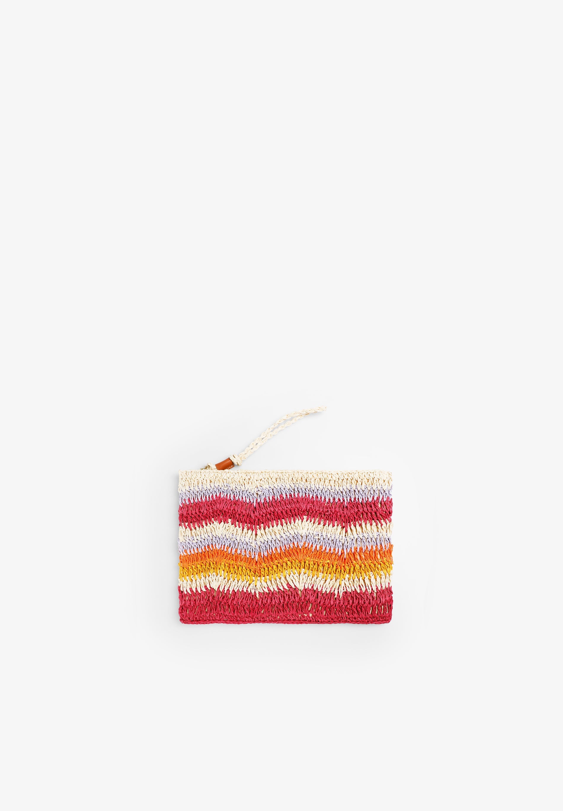 MULTICOLOURED RAFFIA CLUTCH