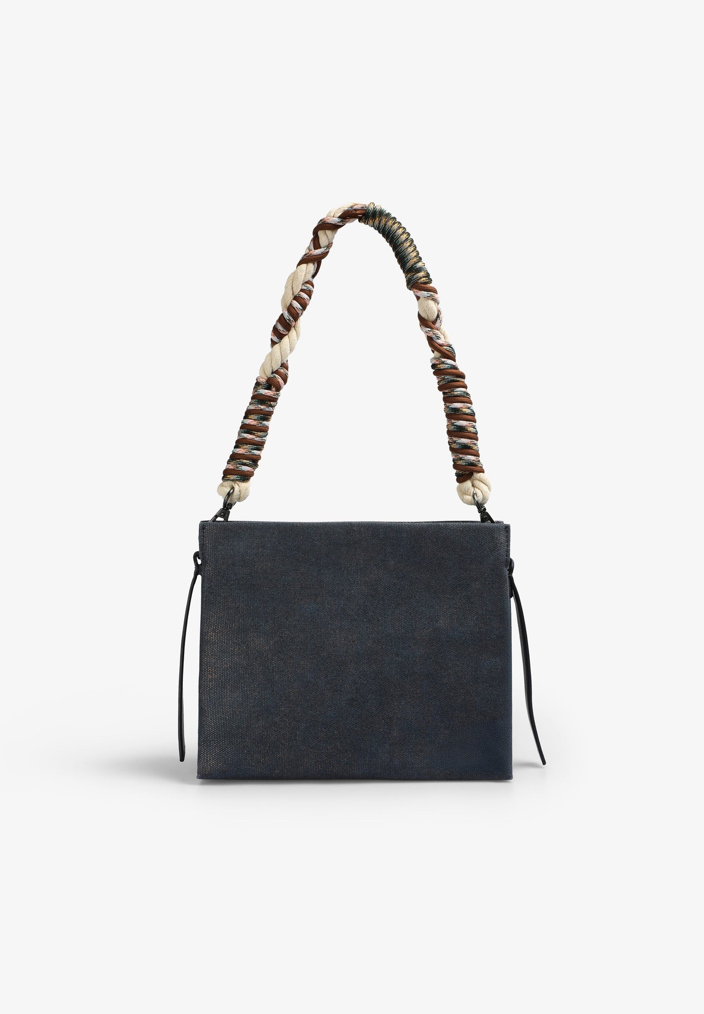 IRIDESCENT BAG WITH BRAIDED HANDLE