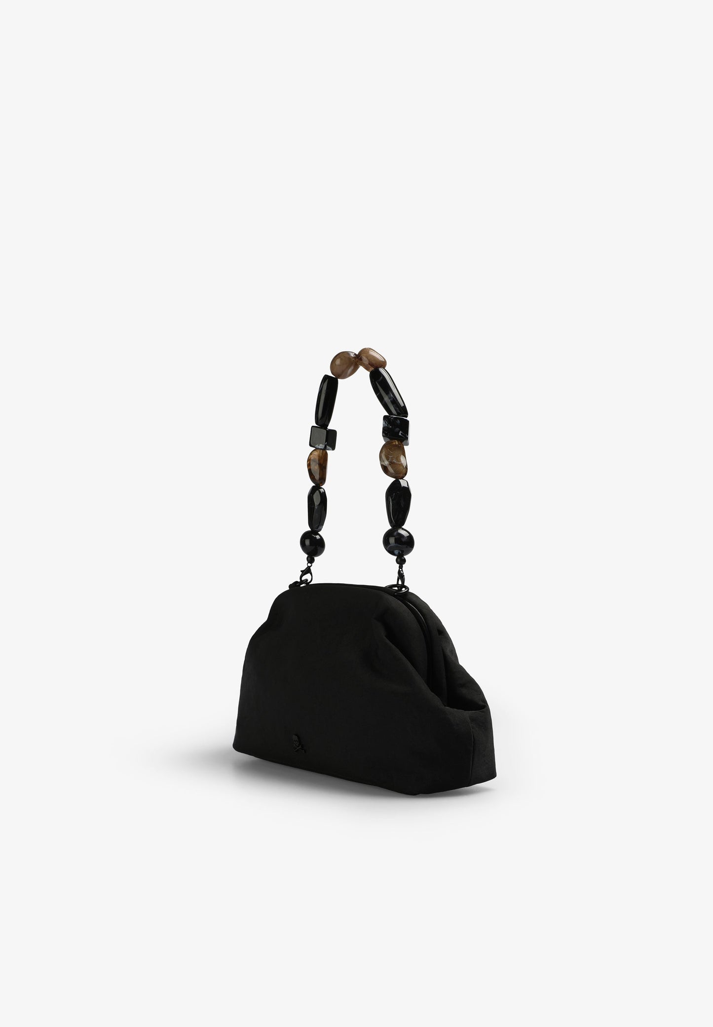 TEXTURED CLUTCH WITH BEADED HANDLE