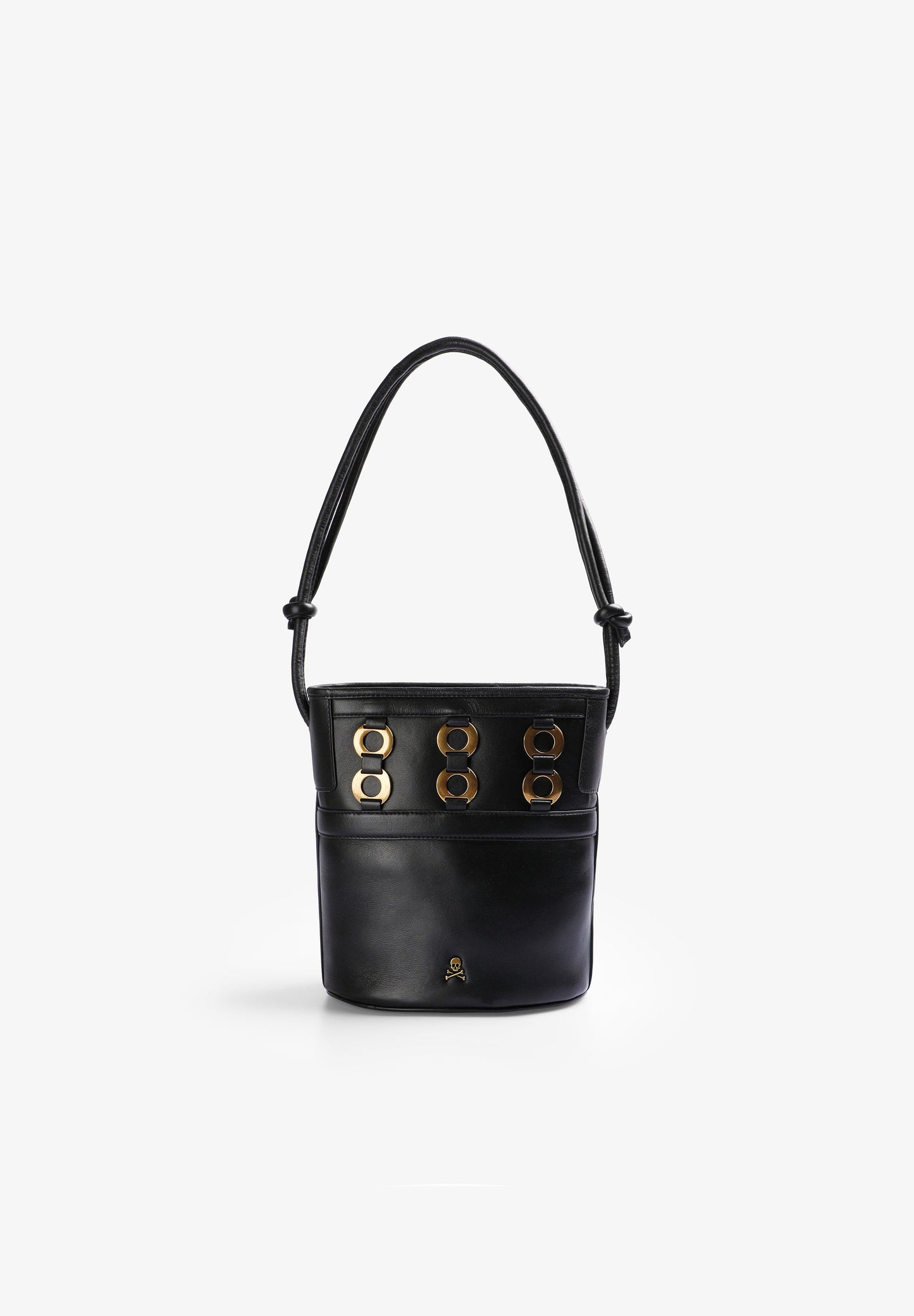 STUDDED LEATHER BUCKET BAG