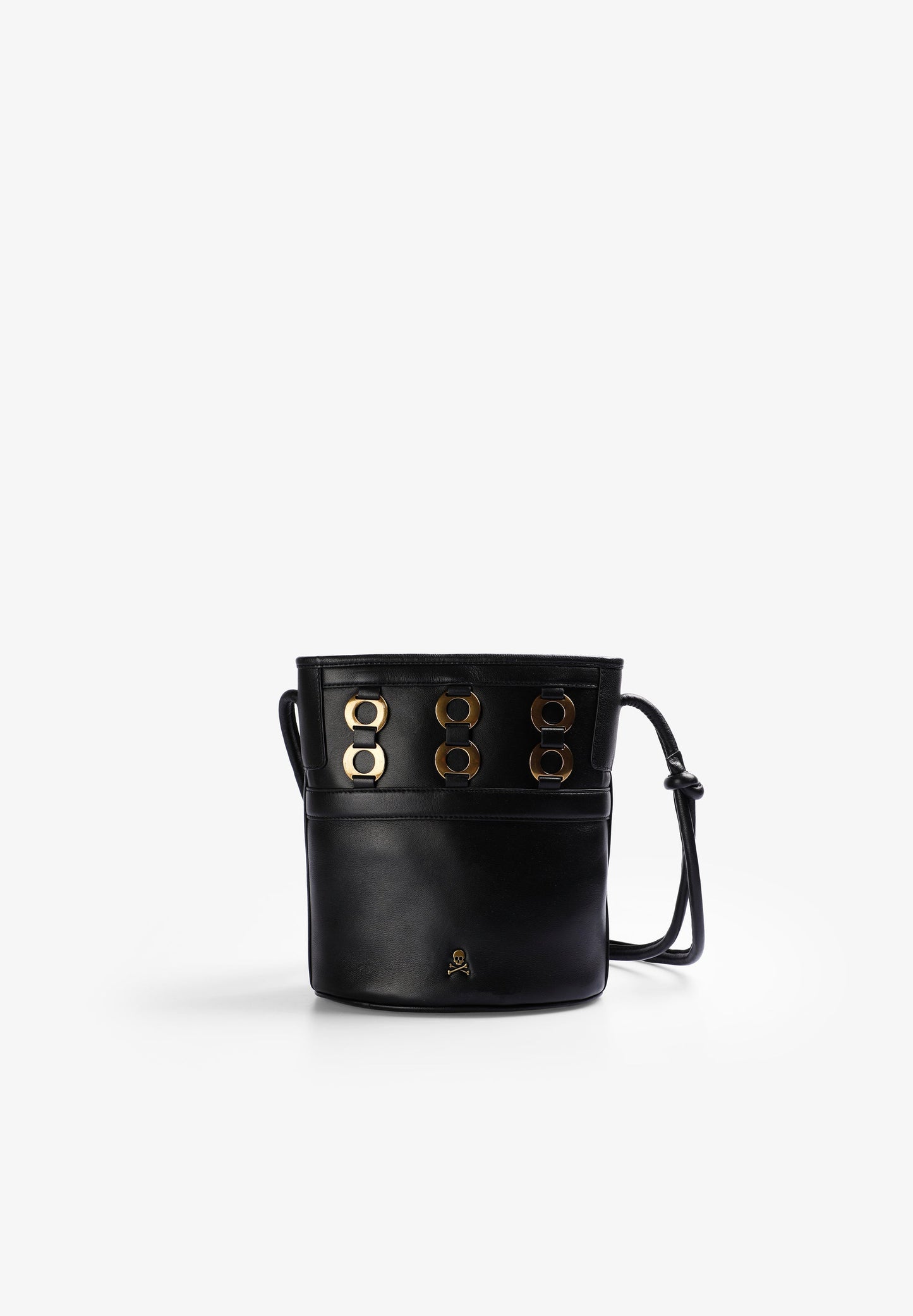 STUDDED LEATHER BUCKET BAG