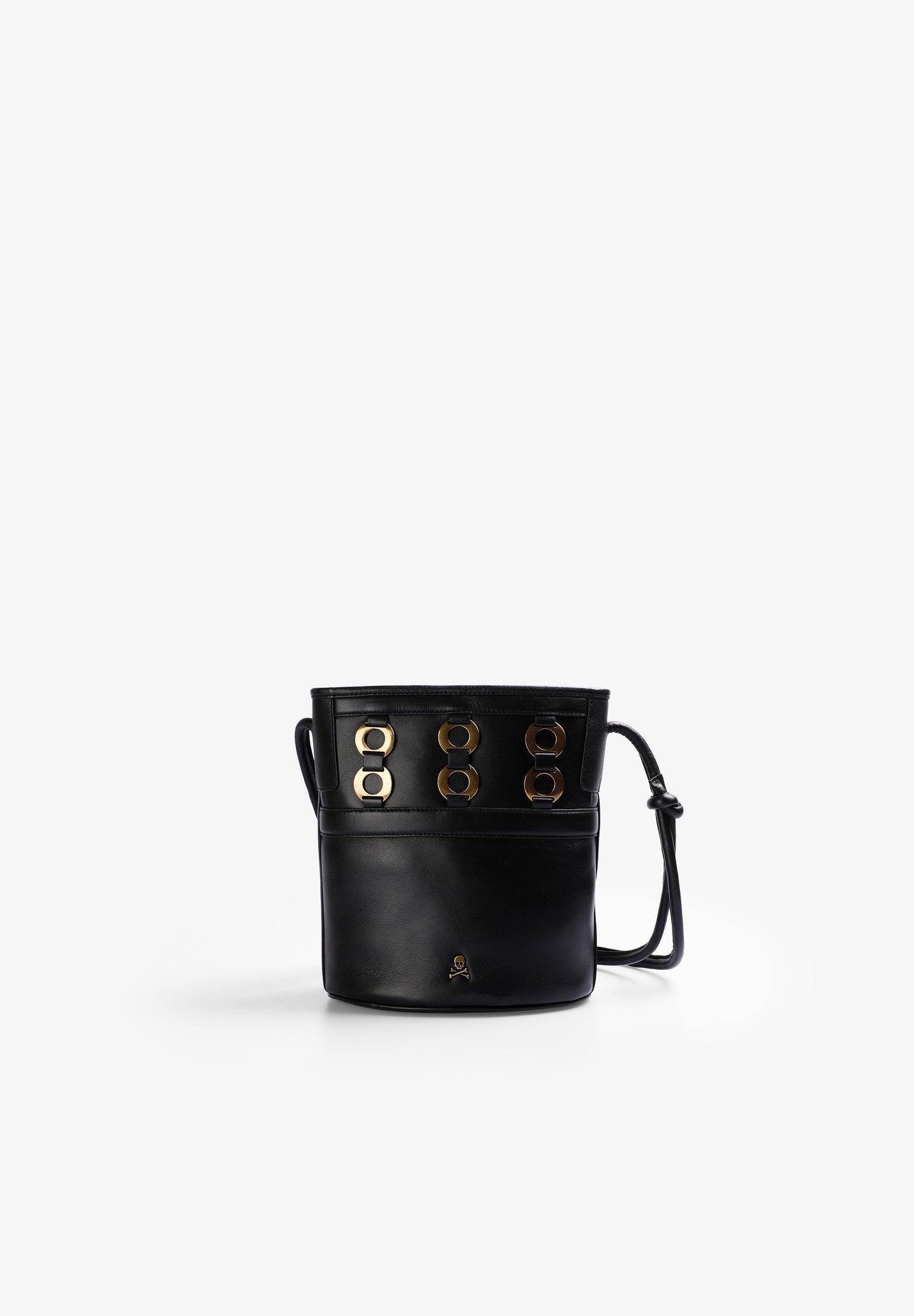 STUDDED LEATHER BUCKET BAG