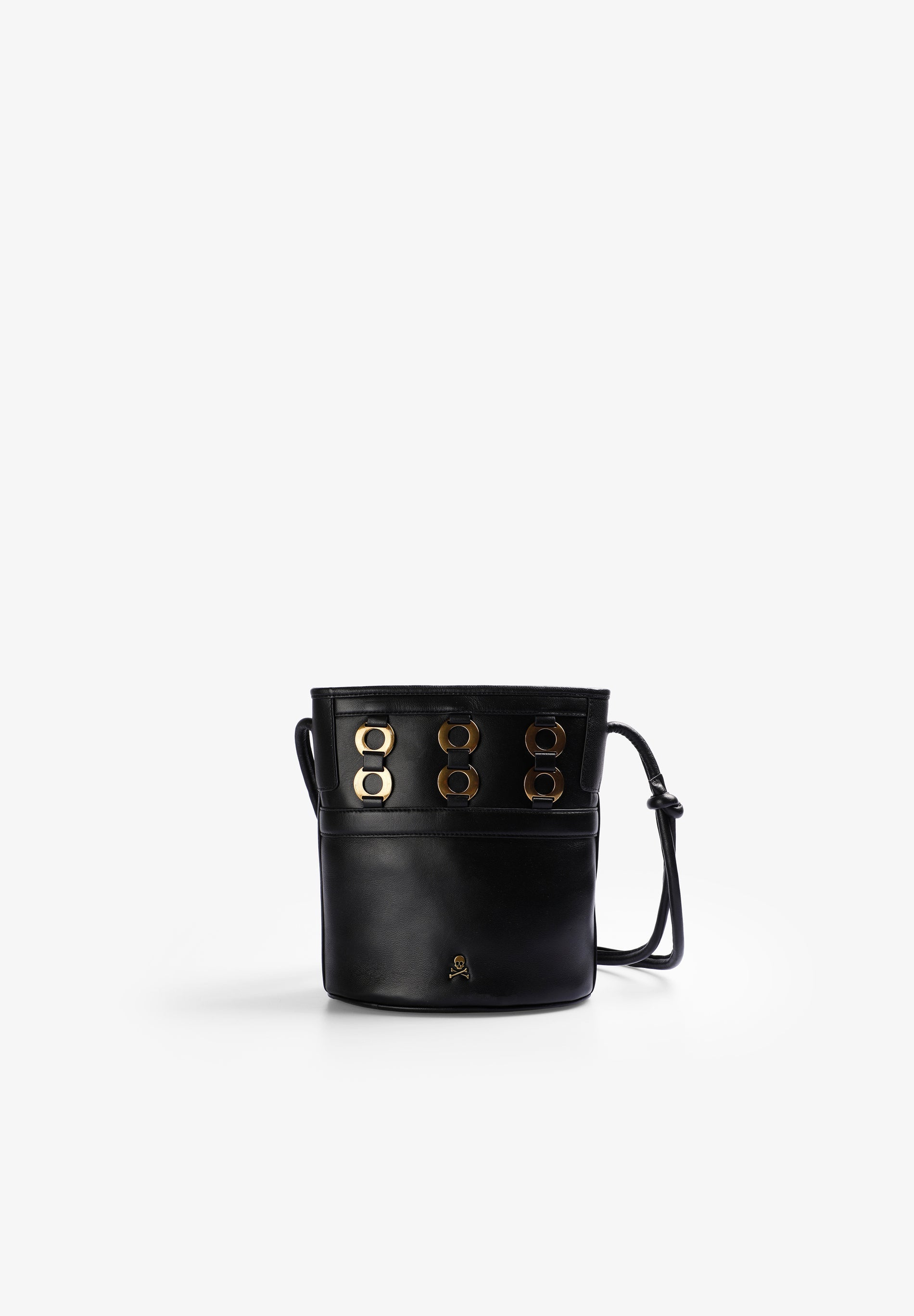 STUDDED LEATHER BUCKET BAG