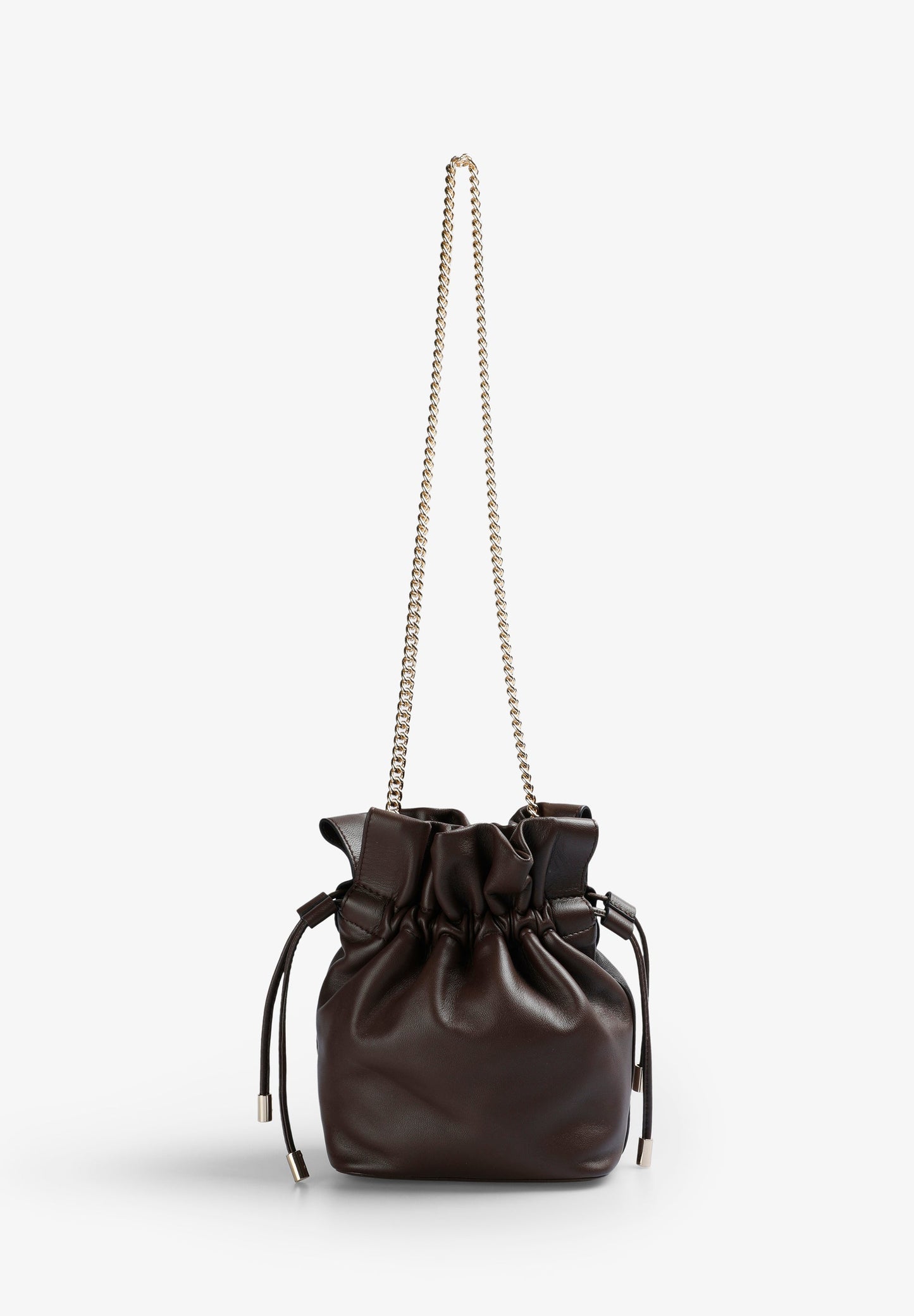 LEATHER BUCKET BAG WITH STUDS