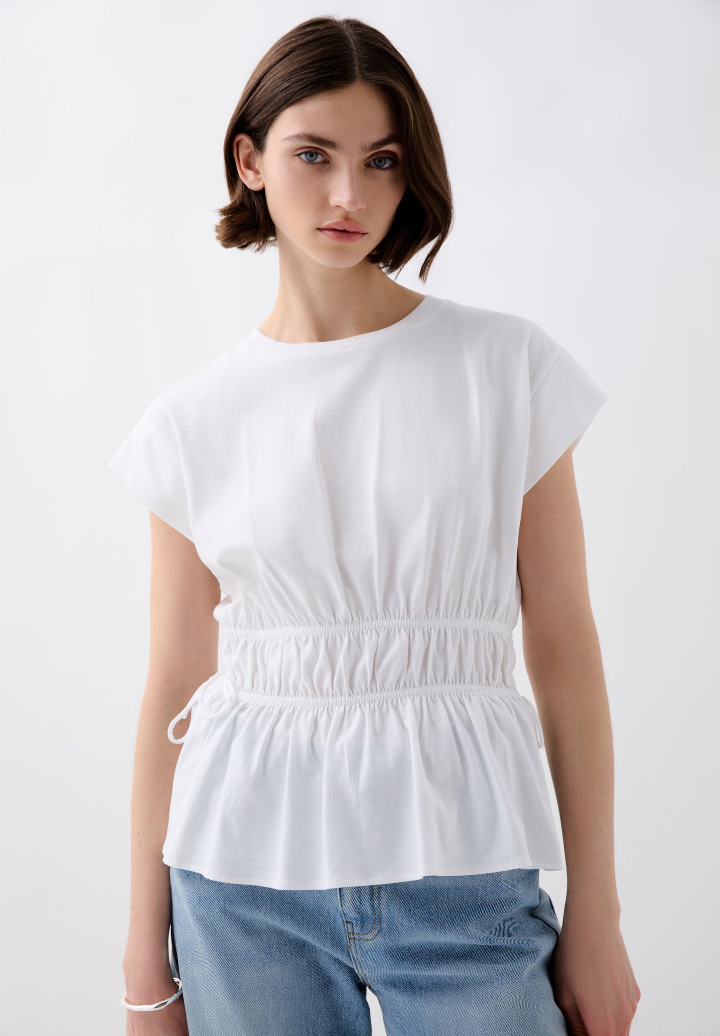 T-SHIRT WITH RUCHED WAIST