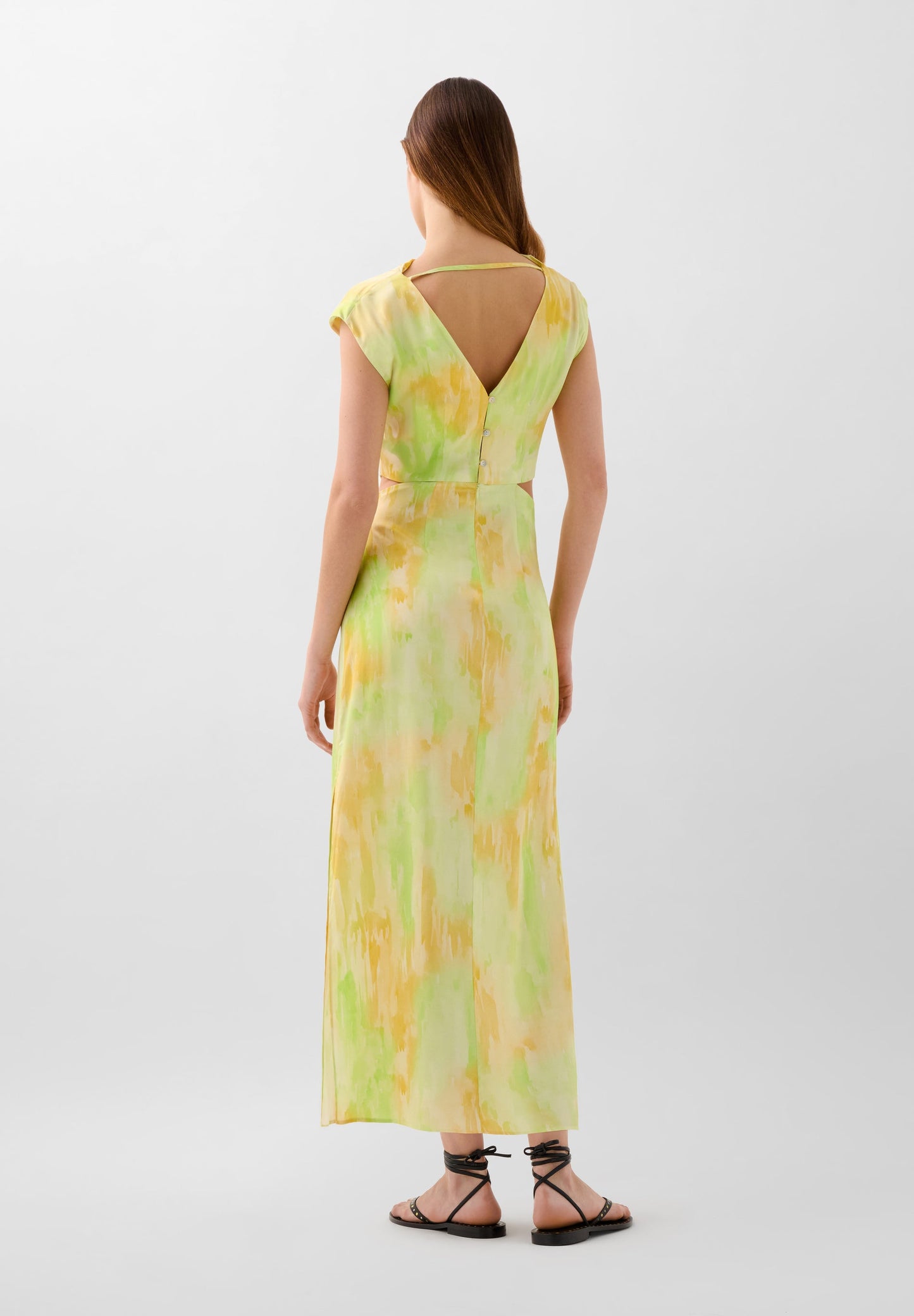 TIE-DYE DRESS WITH CUTOUTS