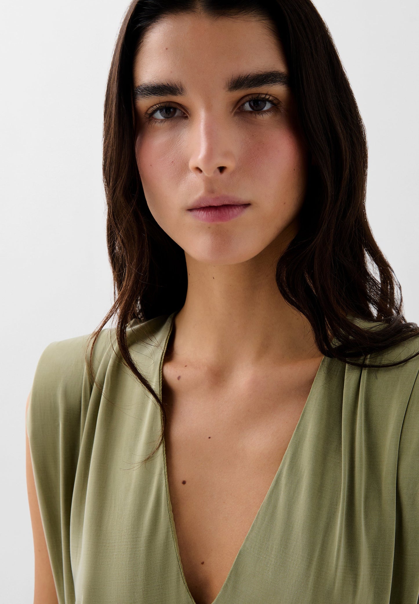 CUPRO DRESS WITH WAIST DETAIL