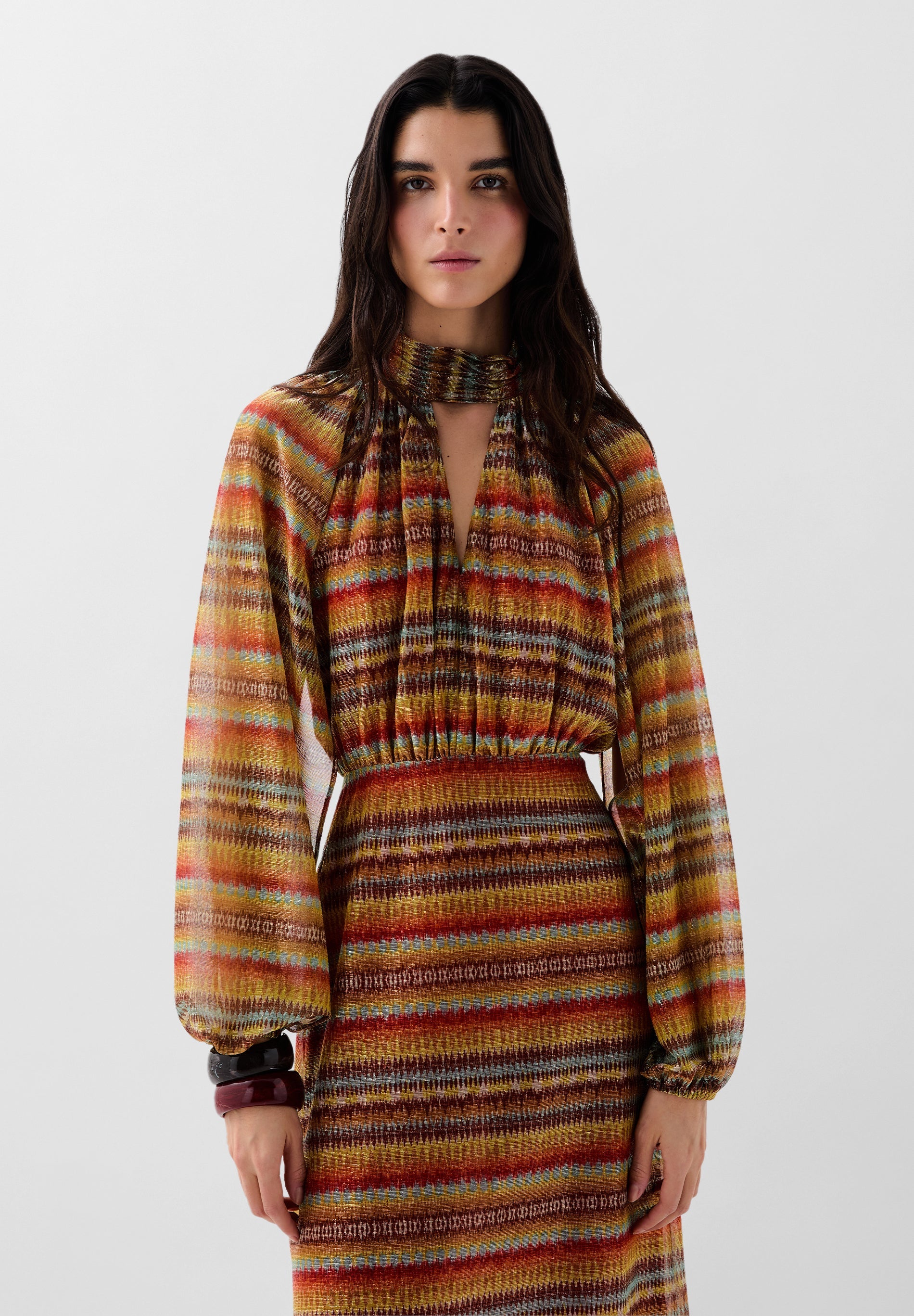 ETHNIC LUREX DRESS