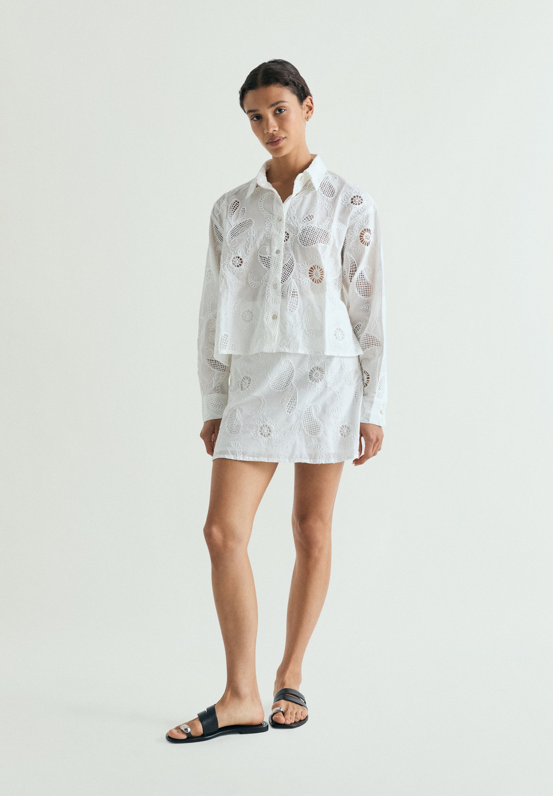PERFORATED EMBROIDERED SHIRT