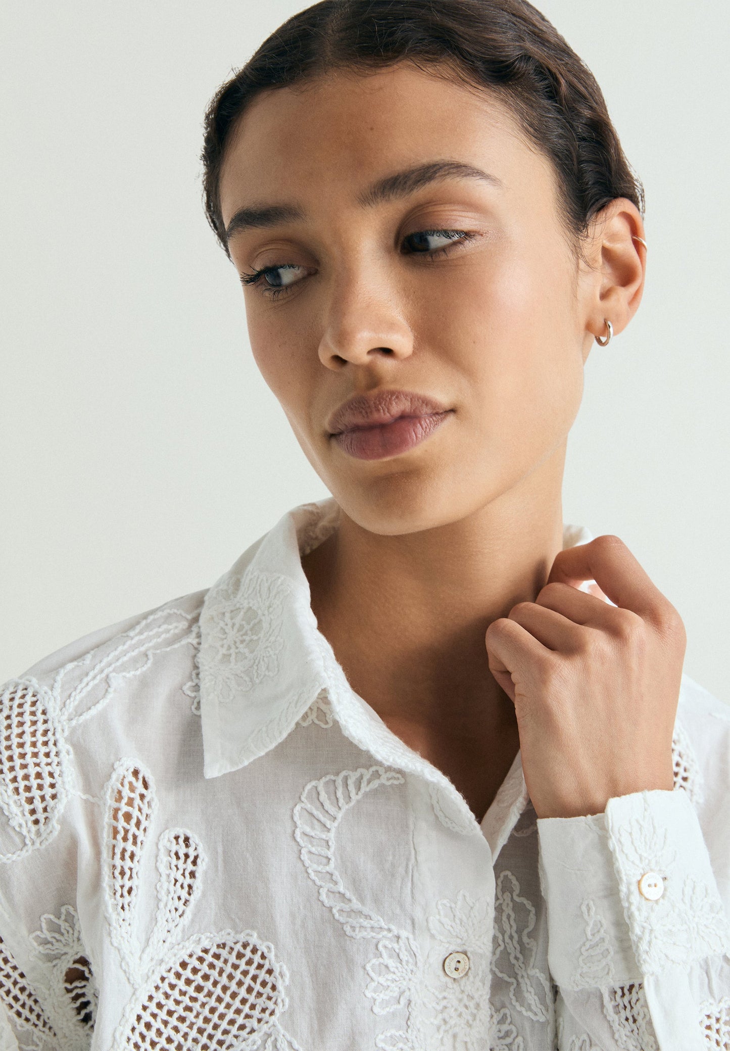 PERFORATED EMBROIDERED SHIRT
