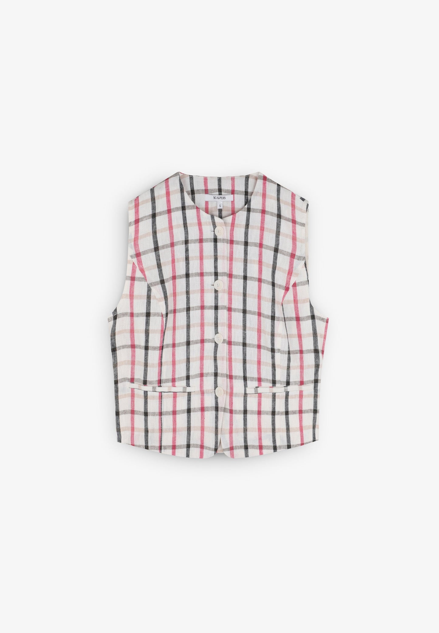 VICHY PRINTED LINEN WAISTCOAT