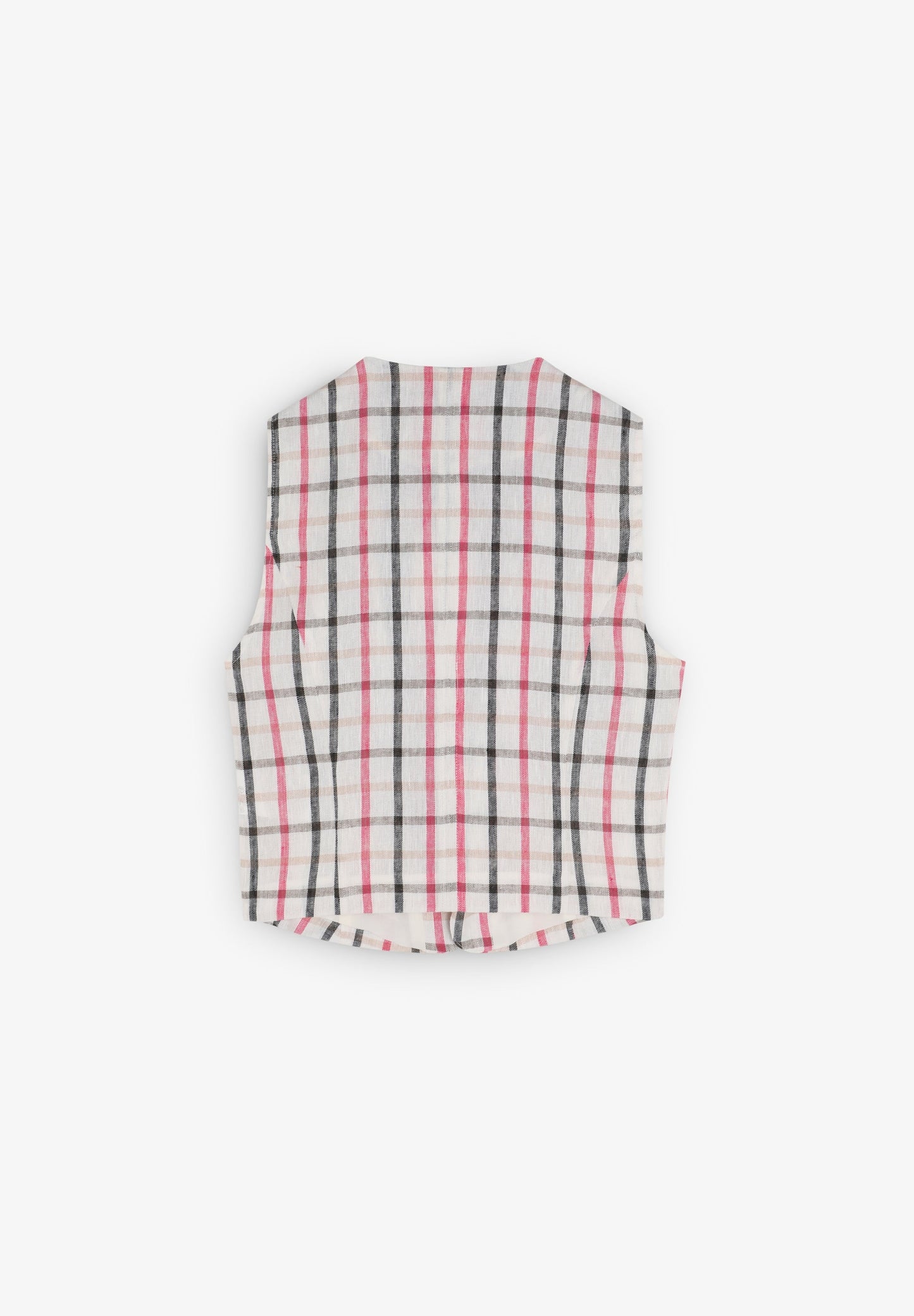 VICHY PRINTED LINEN WAISTCOAT