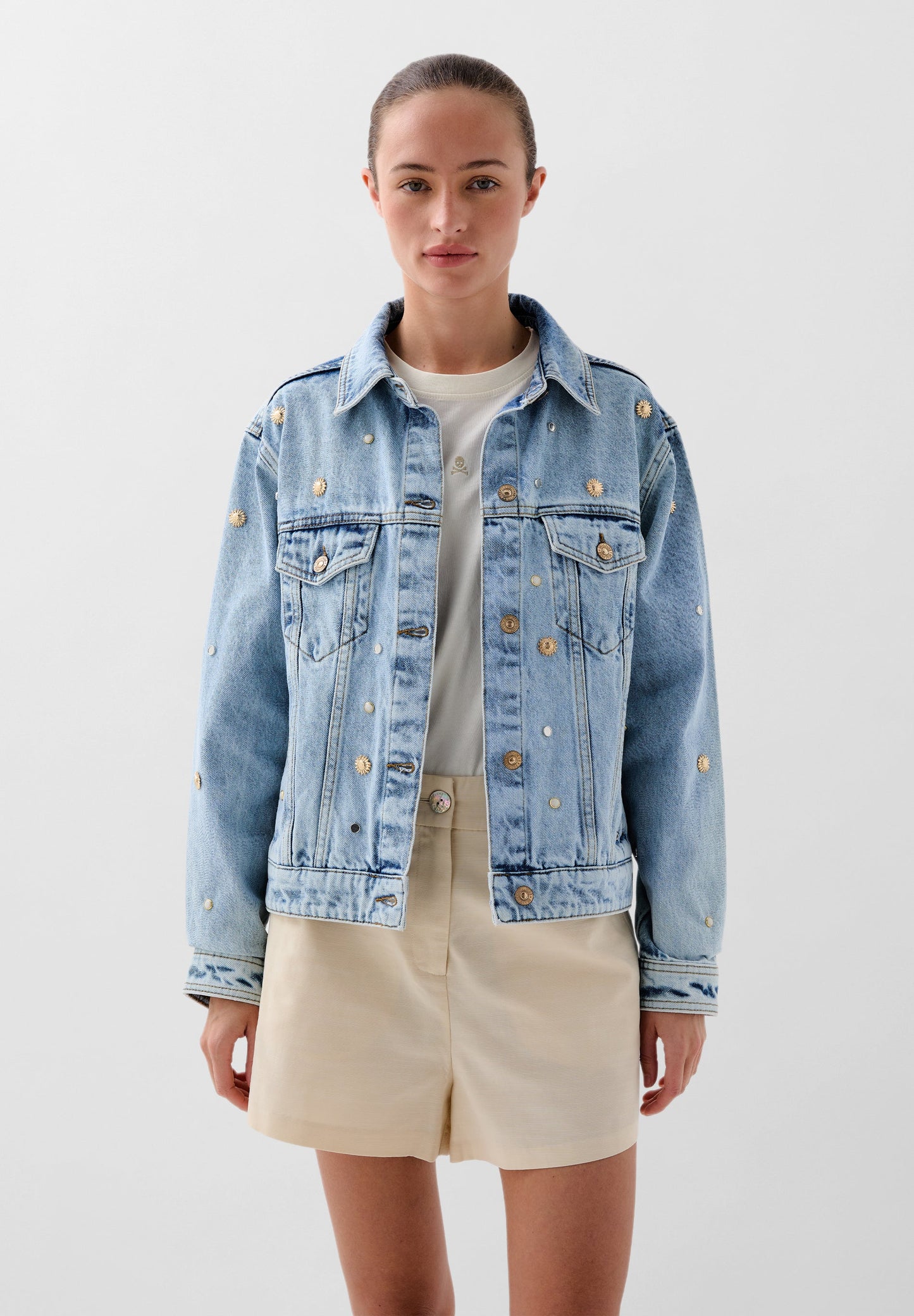 DENIM JACKET WITH STUDS