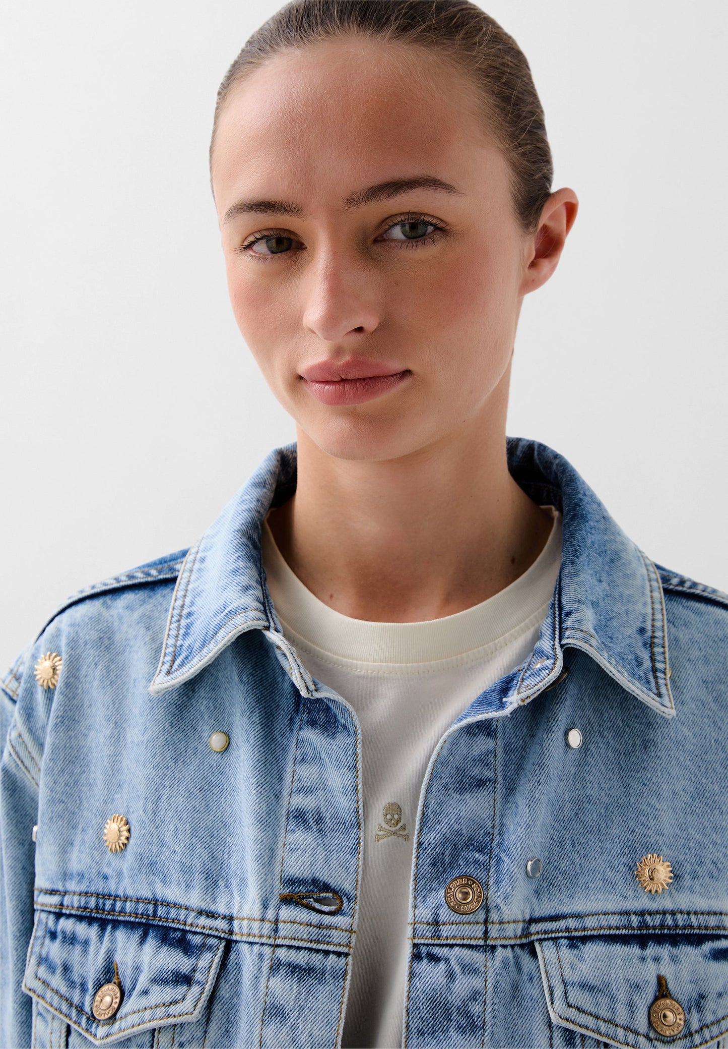 DENIM JACKET WITH STUDS