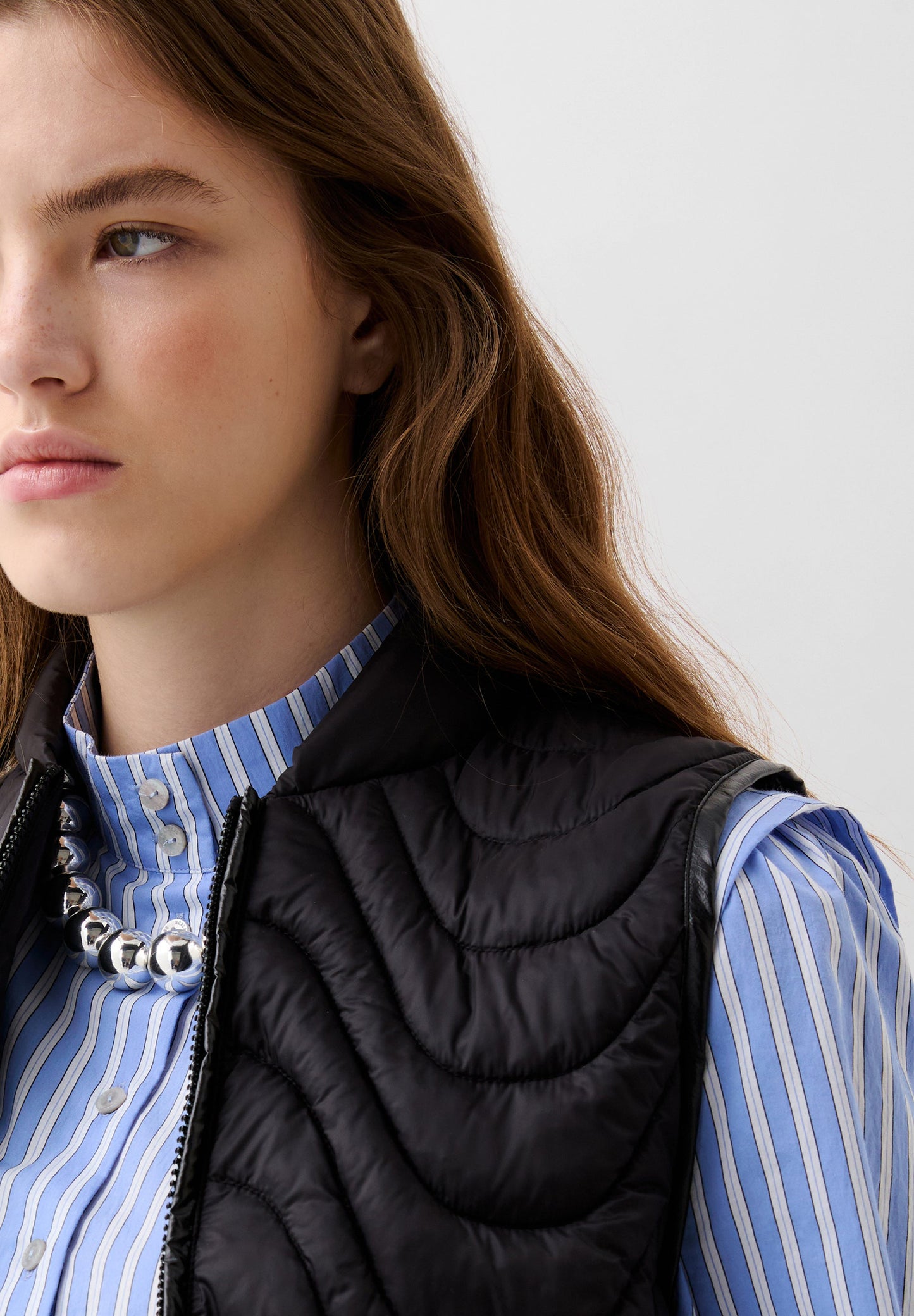 QUILTED WAVED GILET