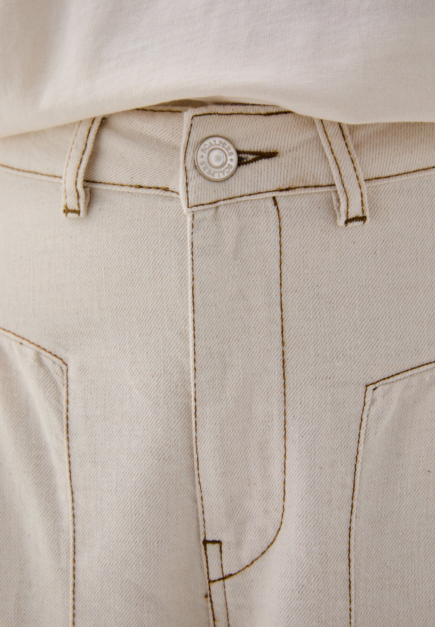DENIM TROUSERS WITH SEAMS