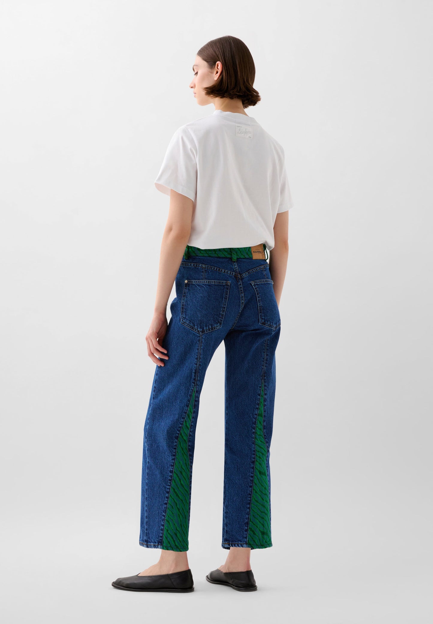 ANIMAL PRINT DETAIL JEANS
