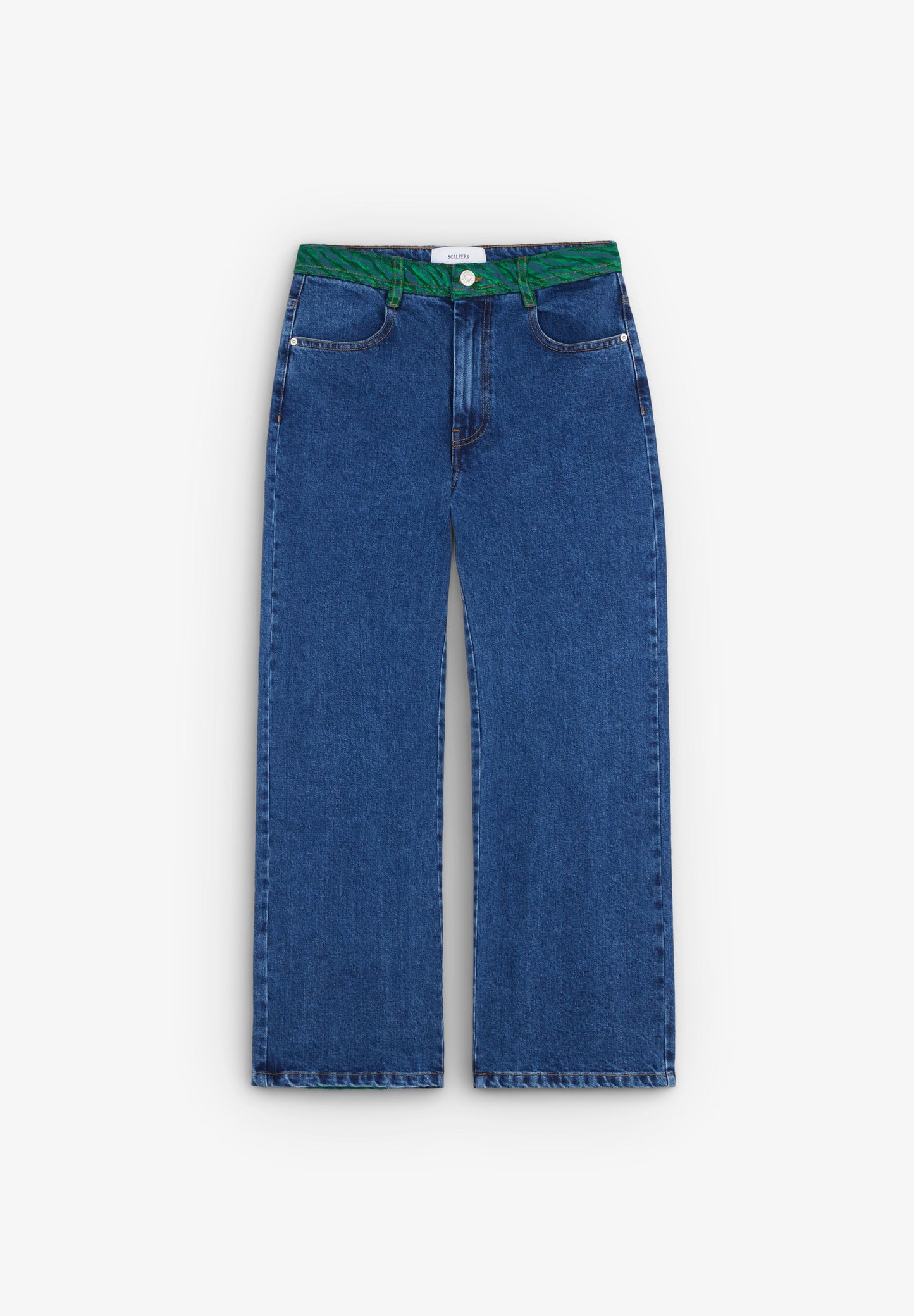 ANIMAL PRINT DETAIL JEANS